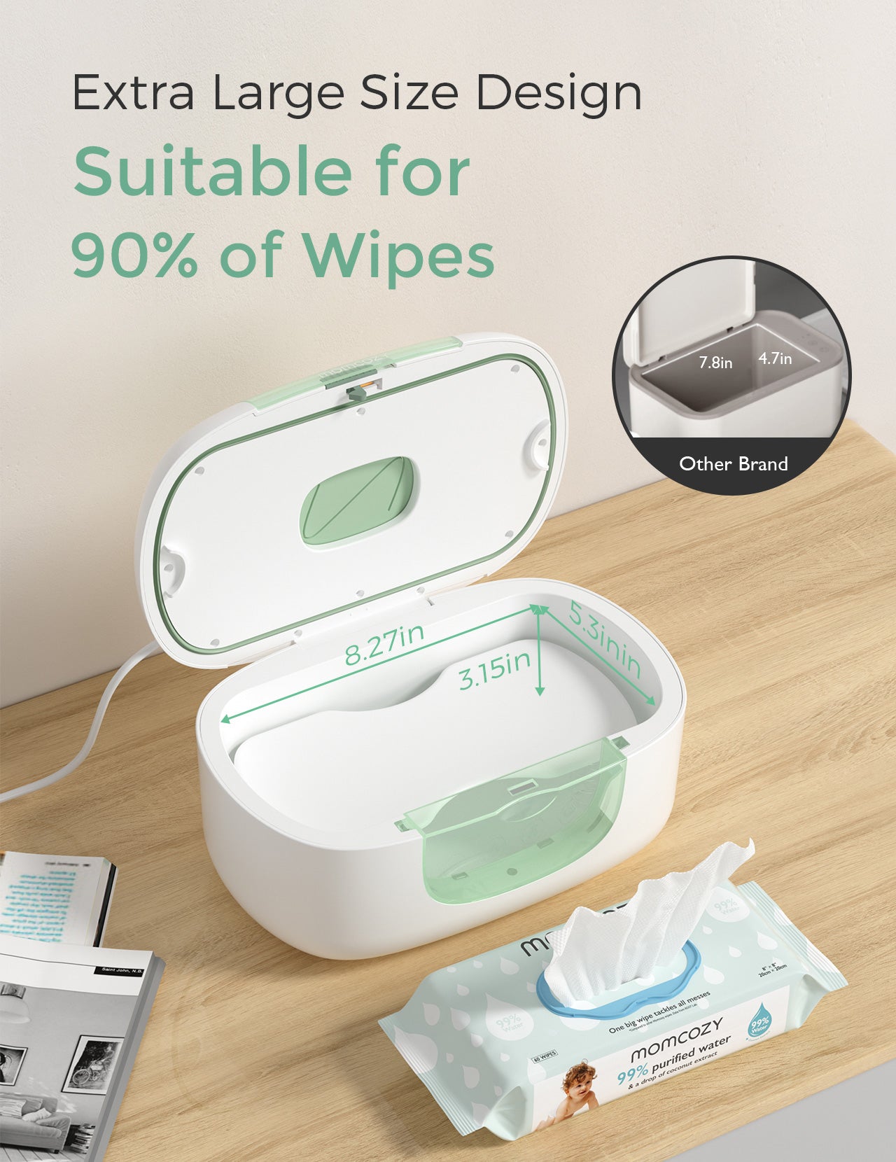 momcozy-new-large-capacity-baby-wipe-warmer-compatible-with-60-80pcs image 2