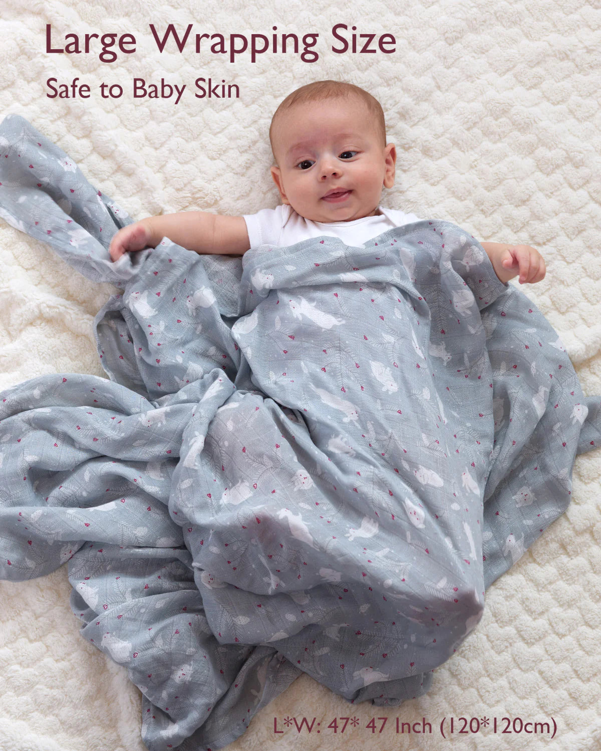 momcozy-softness-swaddle-blankets-lovely-rabbit-4-pack image 2