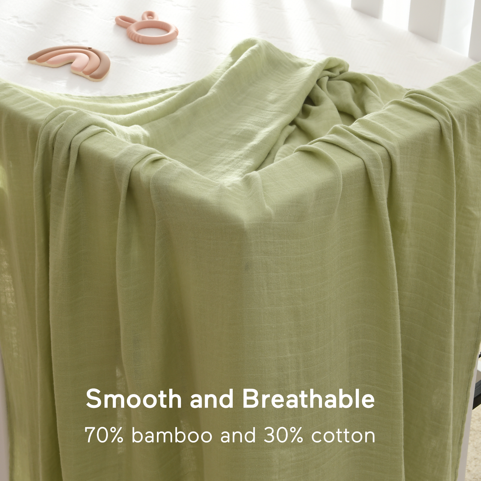 momcozy-softness-swaddle-blankets-light-green-4-pack image 5