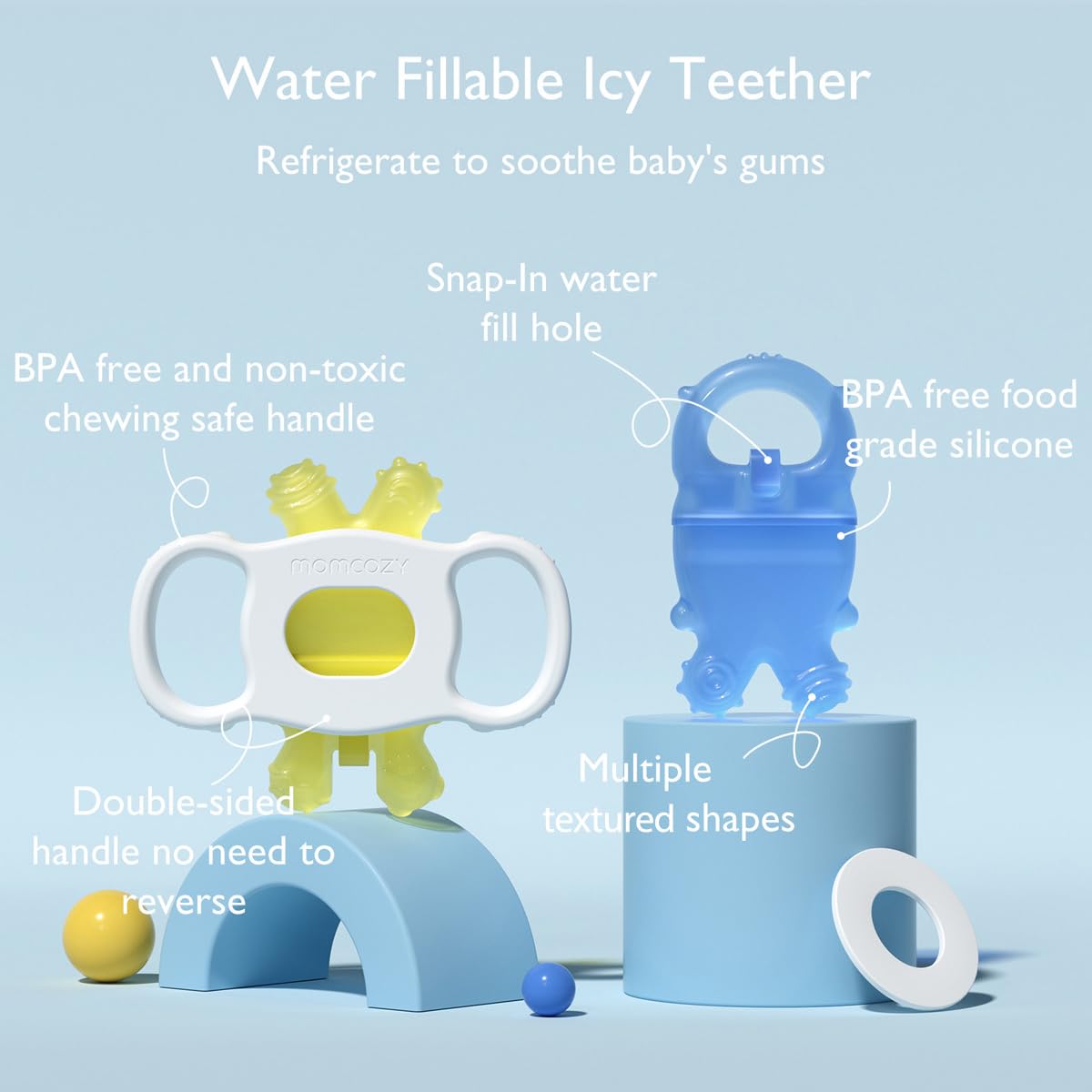 momcozy-baby-teether-toys-food-grade-silicone-water-fillable-cold-relief-dual-he image 2