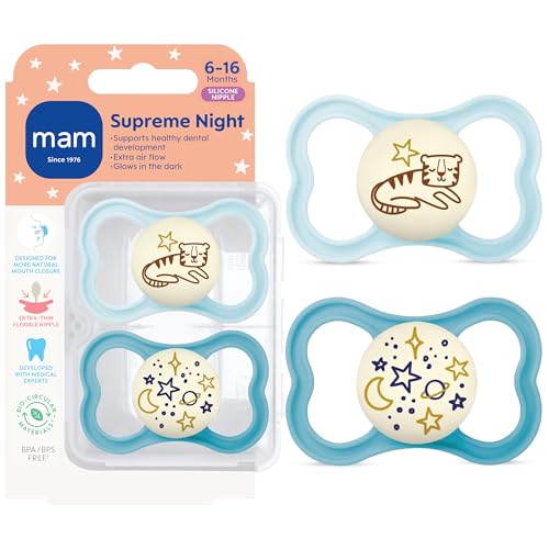 mam-supreme-baby-pacifier-premium-orthodontic-pacifier-6-16-months-glow-in-the-d image 8