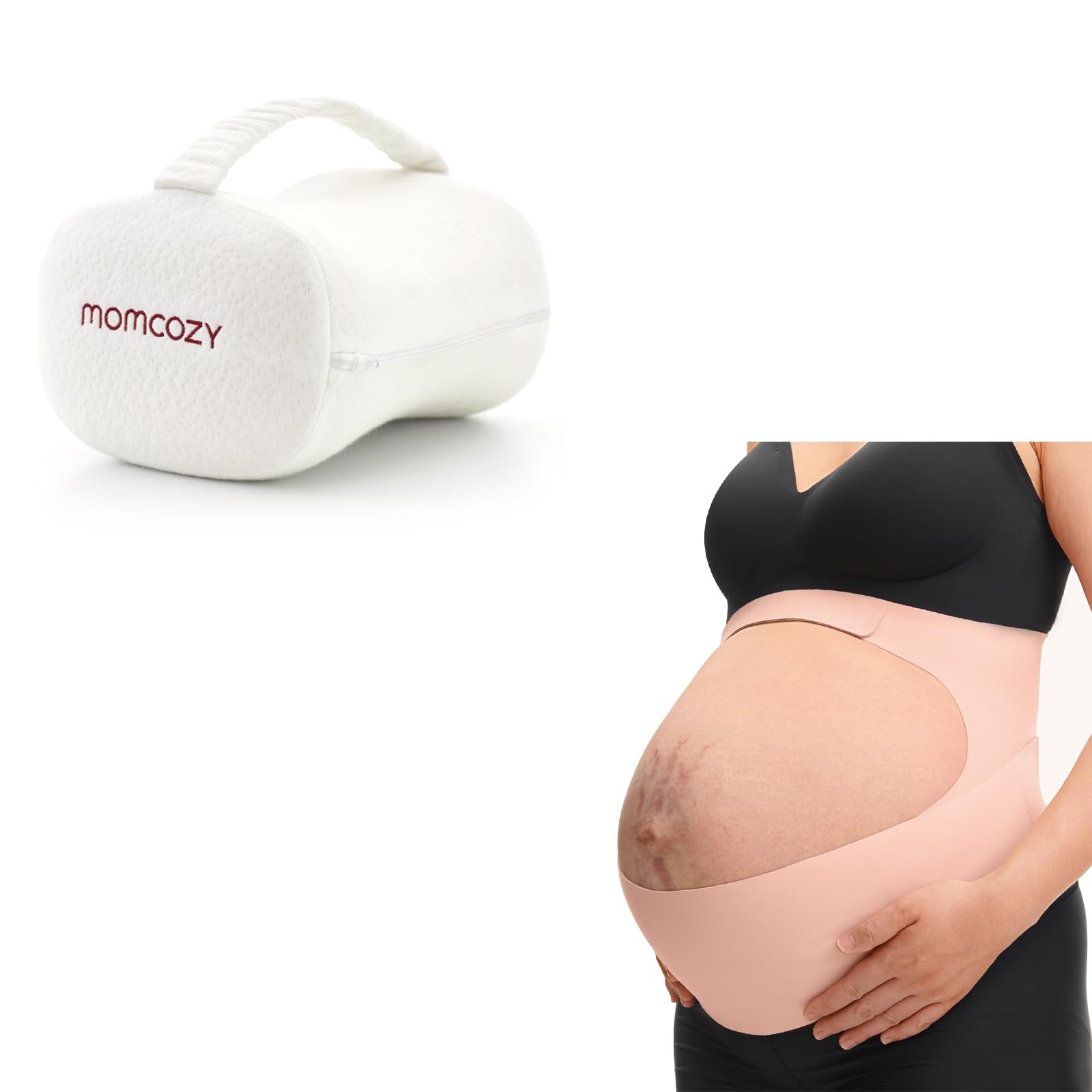momcozy-pregnancy-belly-band-knee-pillow-for-side-sleepers image 1