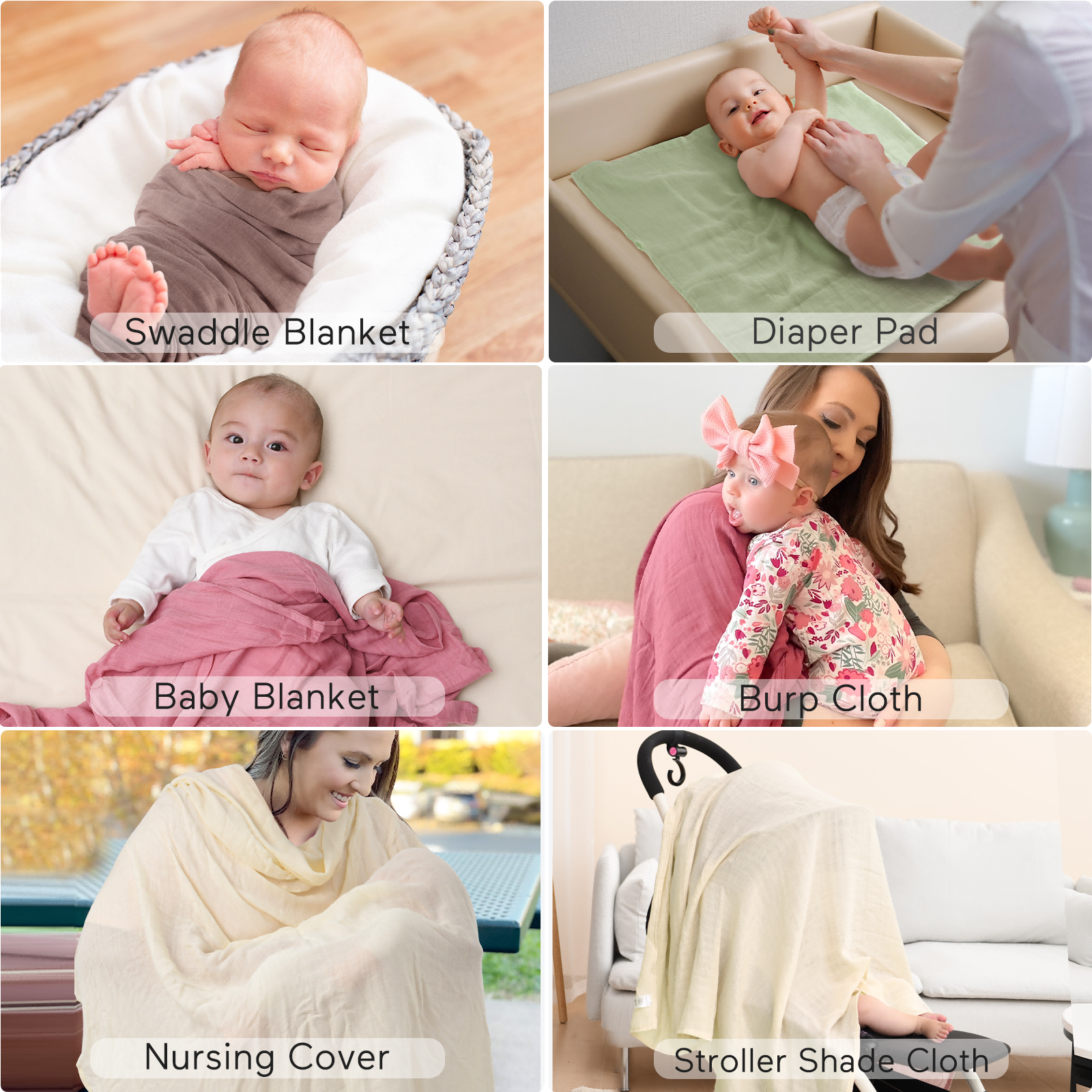 momcozy-softness-swaddle-blankets-light-green-4-pack image 3