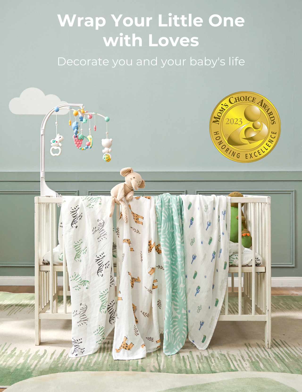 momcozy-best-wishes-swaddle-blankets-bravery image 7