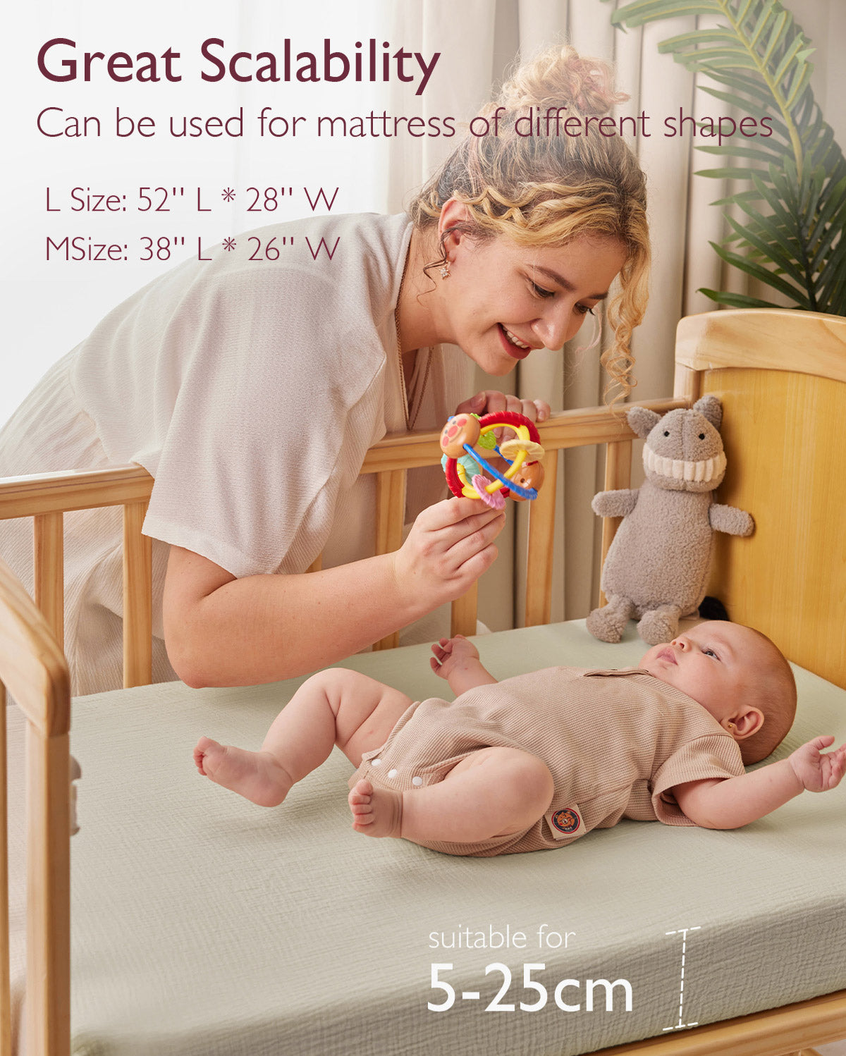 momcozy-muslin-fitted-crib-sheets-2-pack-green-grey image 1