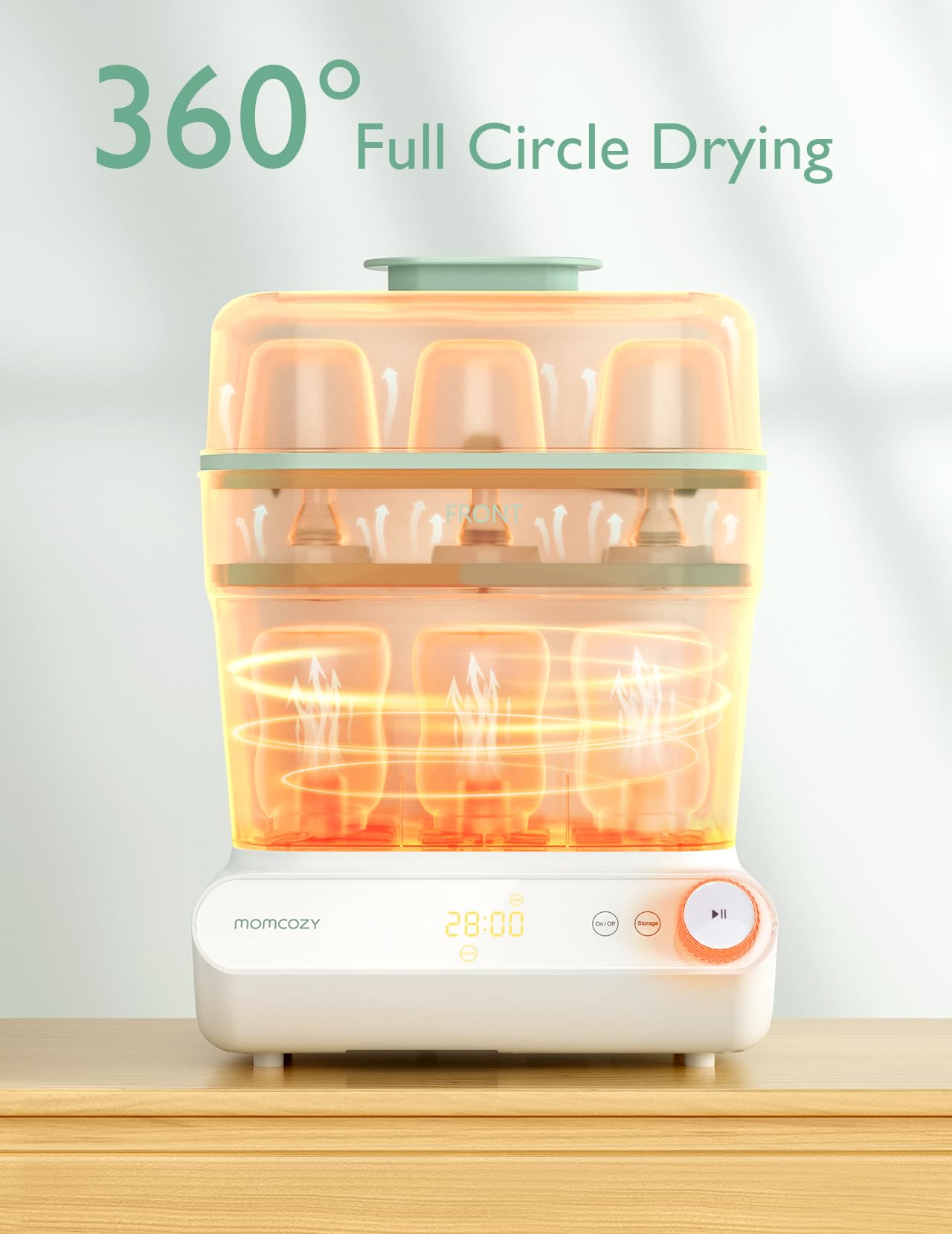 momcozy-3-layer-large-bottle-sterilizer-and-dryer-fast-steam-sterilization-24-ho image 3
