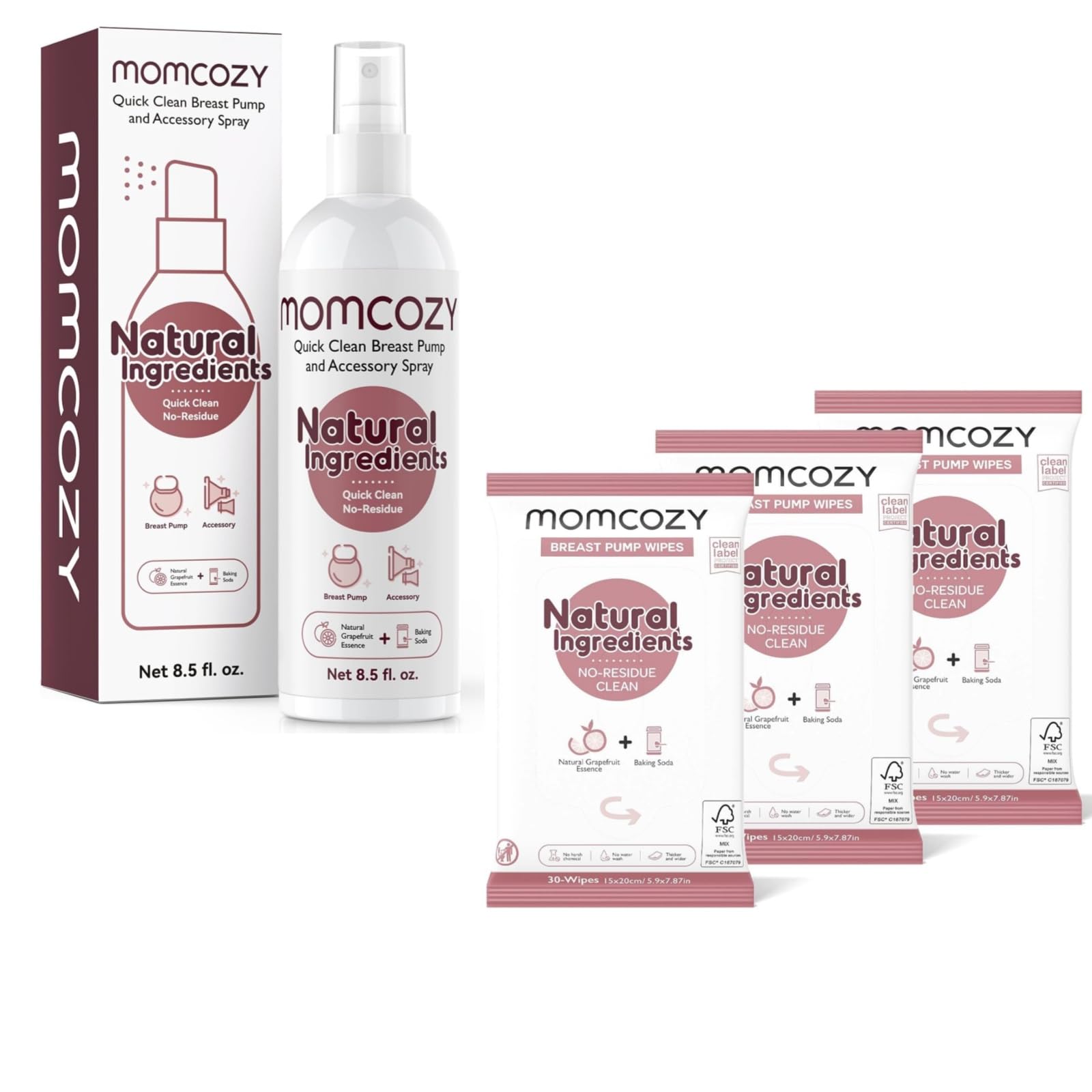 momcozy-portable-breast-pump-cleaning-spray-and-wipes image 1