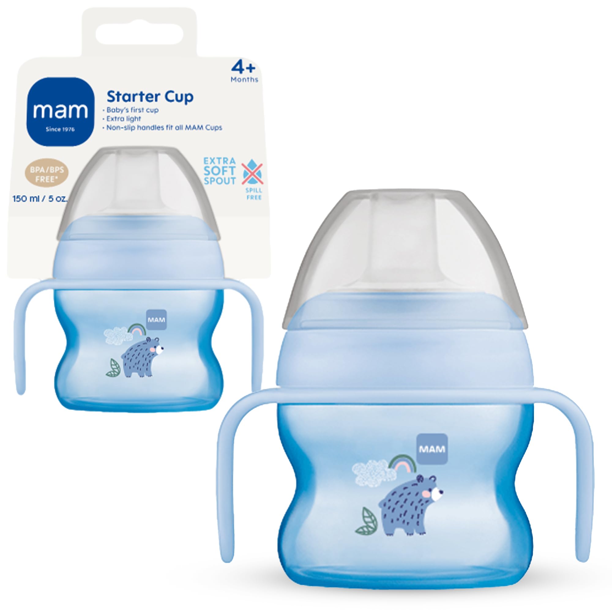 mam-5oz-starter-sippy-cup-extra-soft-spill-free-spout-4-months-single-blue image 1
