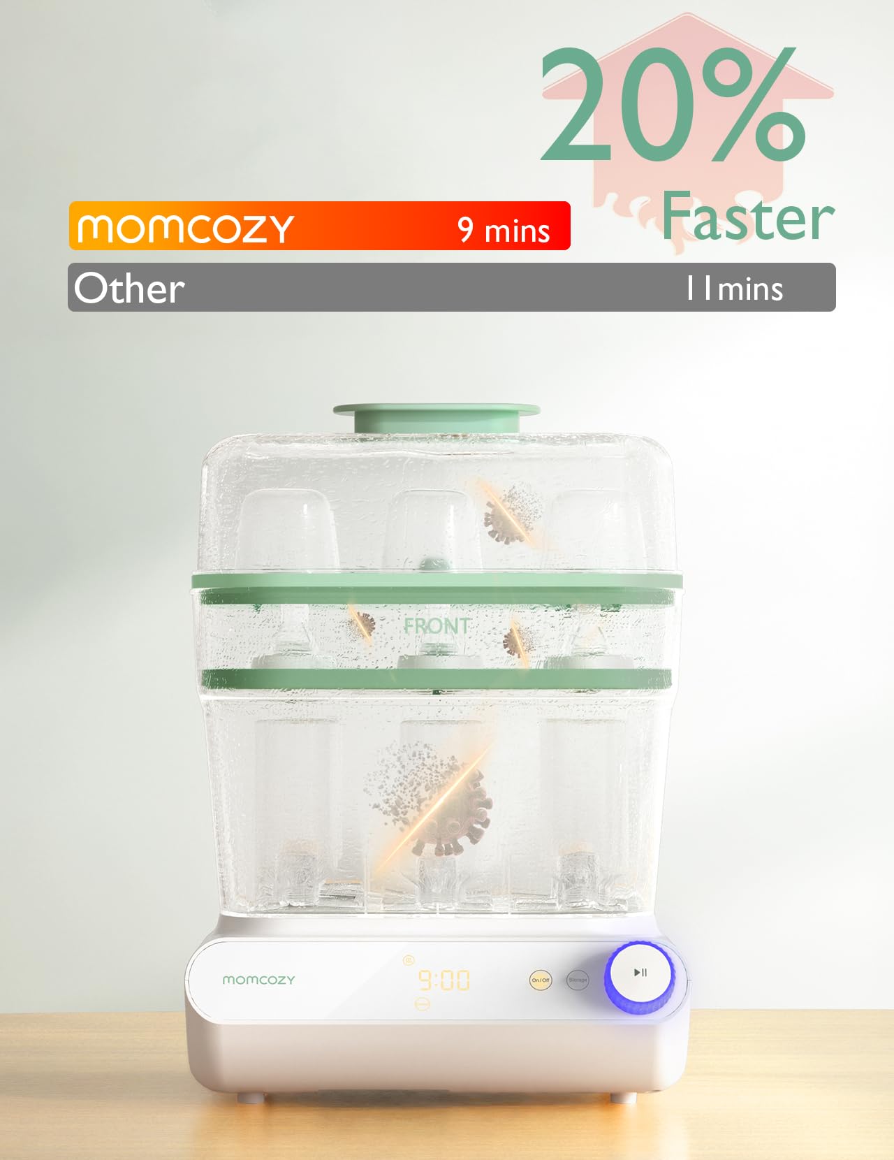 momcozy-3-layer-large-bottle-sterilizer-and-dryer-fast-steam-sterilization-24-ho image 4