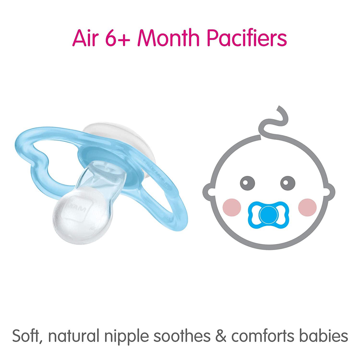 mam-air-night-day-baby-pacifier-for-sensitive-skin-glow-in-the-dark-3-pack-6-16- image 3