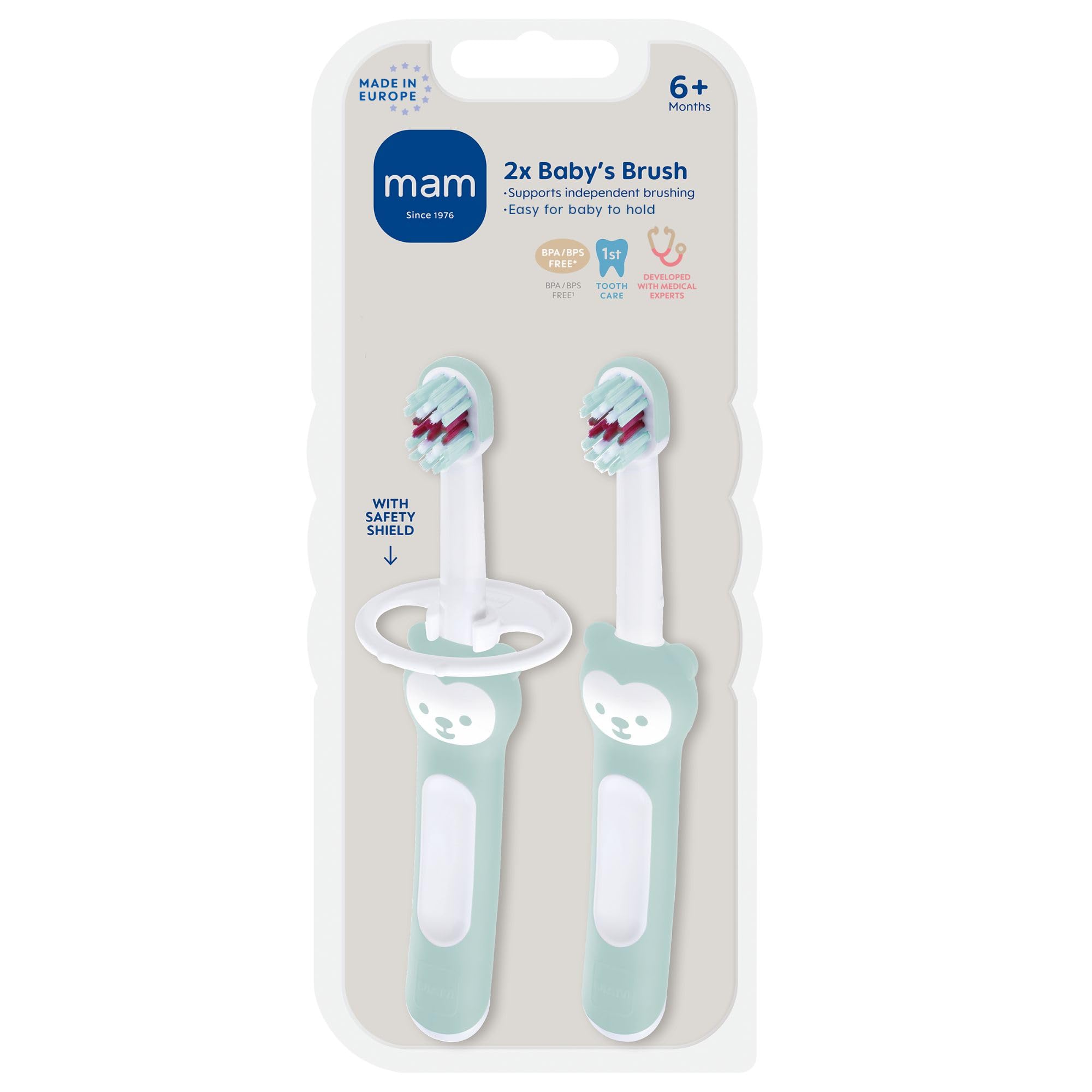 mam-baby-toothbrush-6-months-with-safety-shield-2-pack image 1