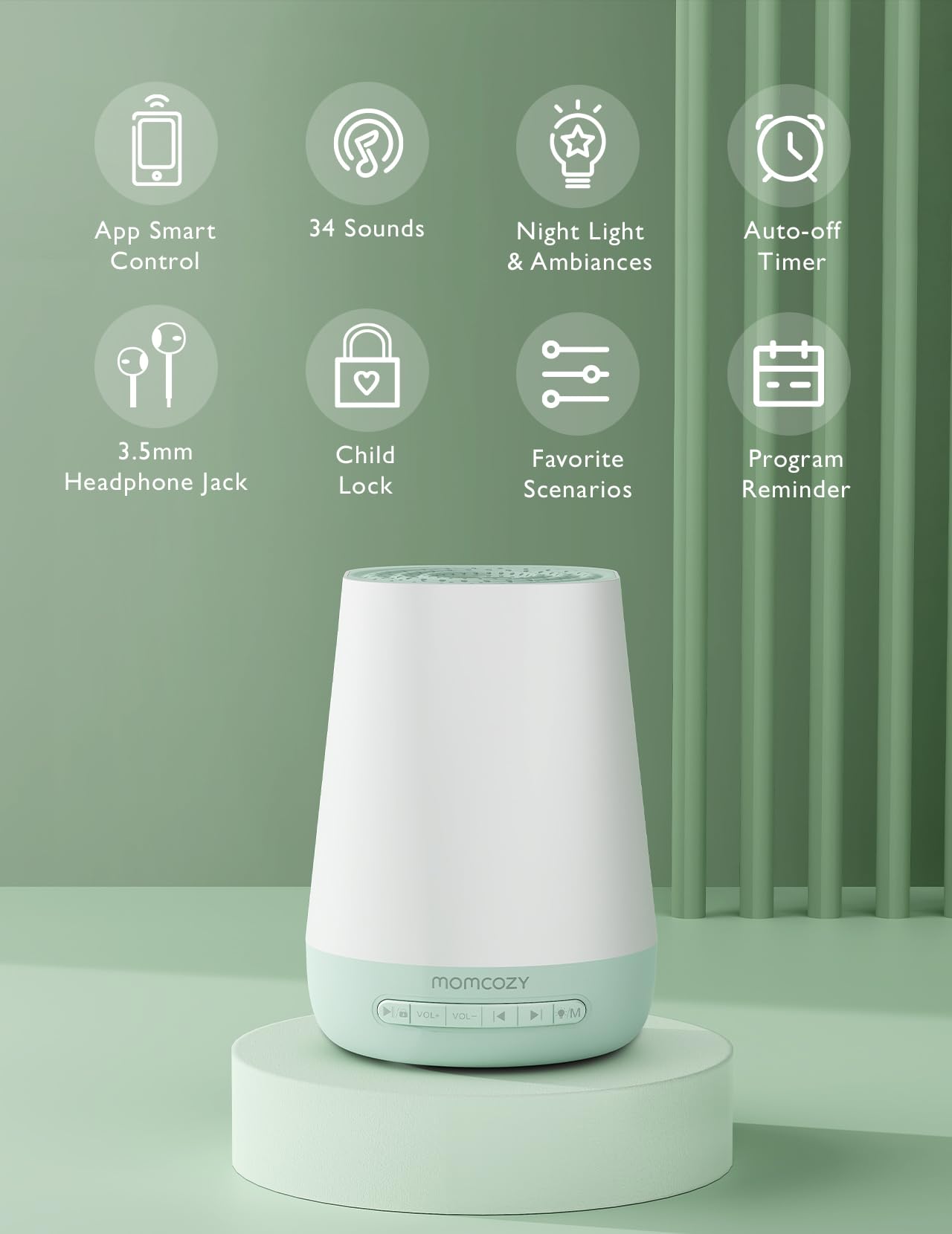 momcozy-baby-sound-machine-with-1080p-5-5-hd-video-baby-monitor-camera image 2