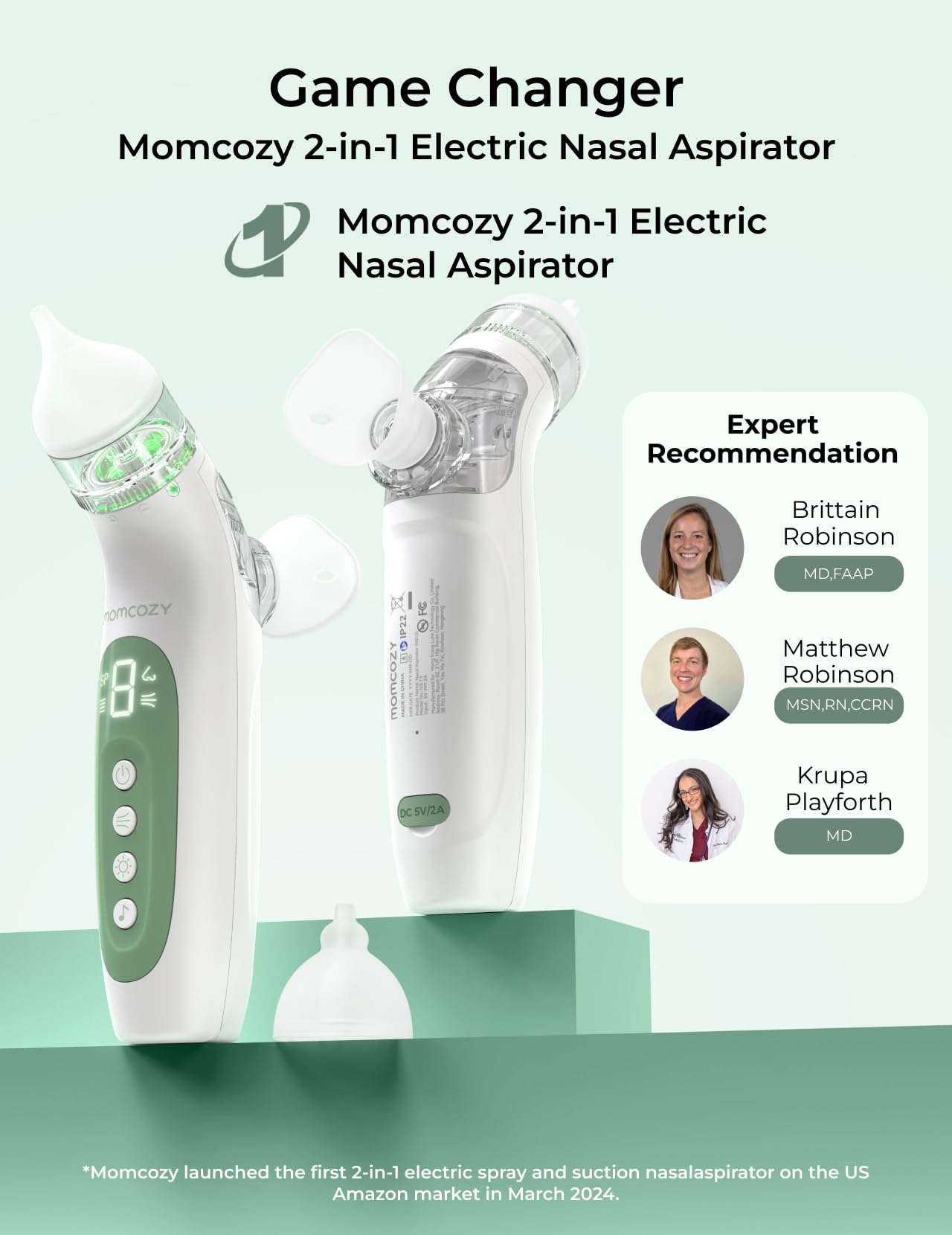 momcozy-breezyclear-2-in-1-electric-nasal-aspirator-for-baby-with-spray-65kpa-su image 2