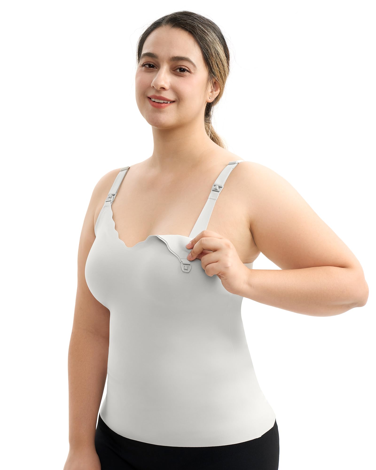 momcozy-seamless-nursing-tank-top-with-built-in-bra-adjustable-straps-scalloped- image 8