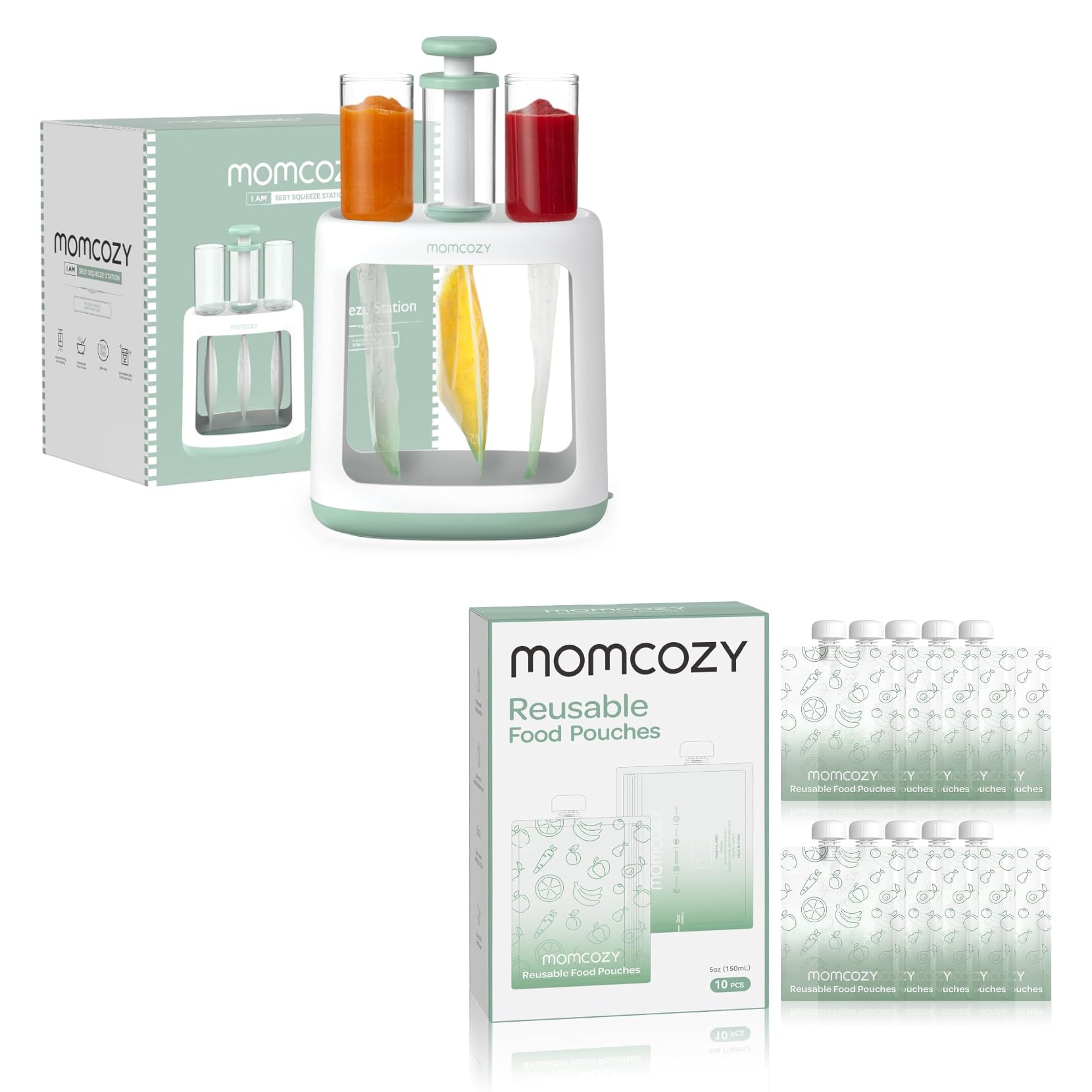 momcozy-squeeze-station-4oz-reusable-food-pouches image 1