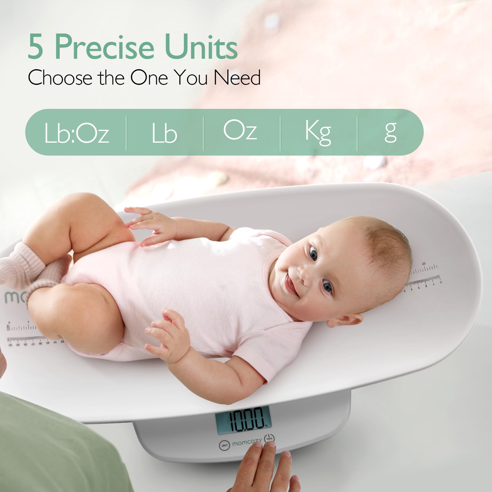 momcozy-baby-scale-multifunction-digital-scale-for-baby-toddler-pet-adult-330-lb image 3