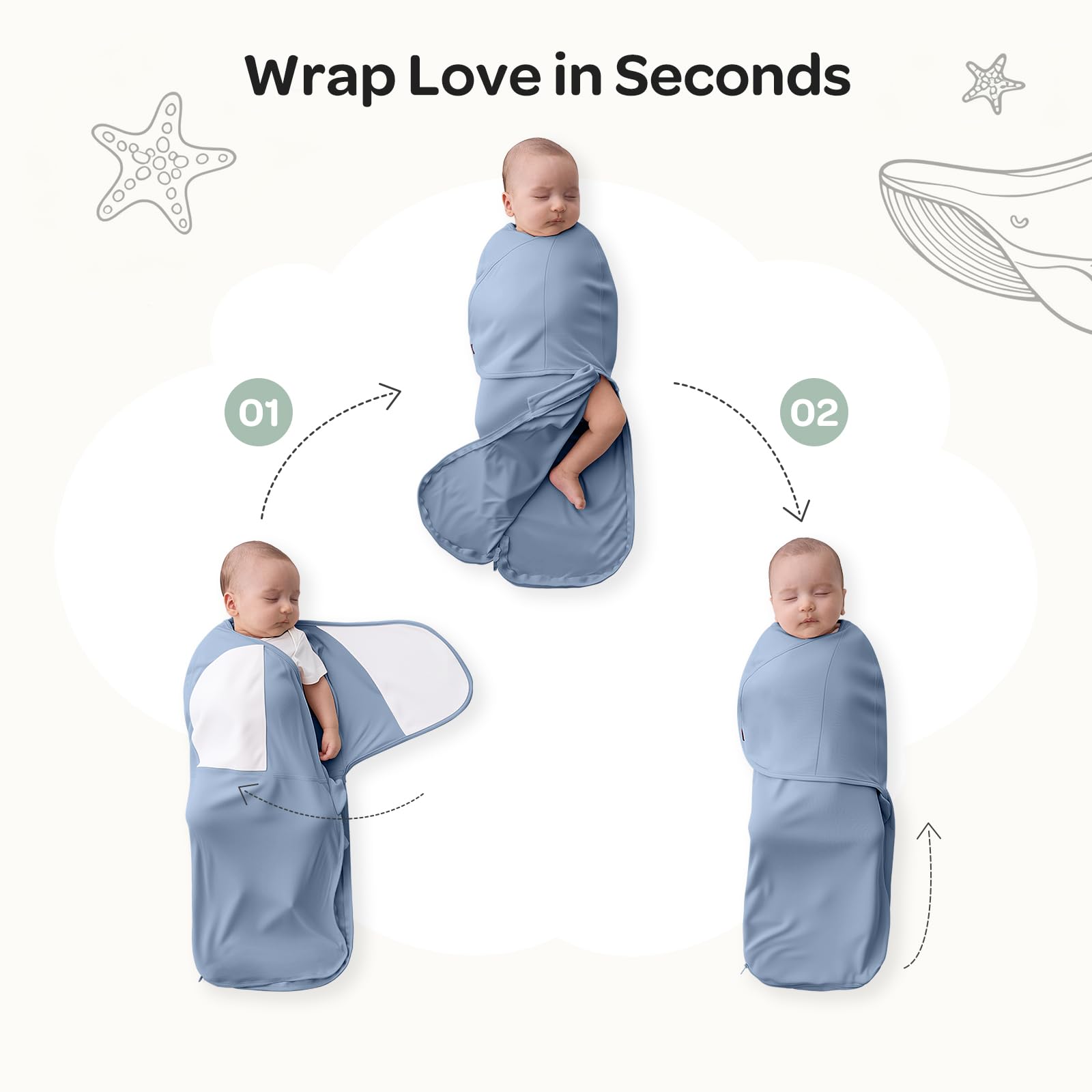 momcozy-anti-startle-swaddle-for-newborns-0-3-months-quiet-velcro-zip-sleep-sack image 6