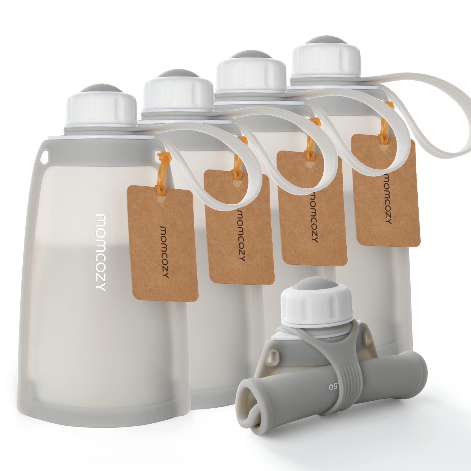 momcozy-silicone-breastmilk-storage-bags-reusable-8-5oz-5-pack-leak-proof-bpa-fr image 1