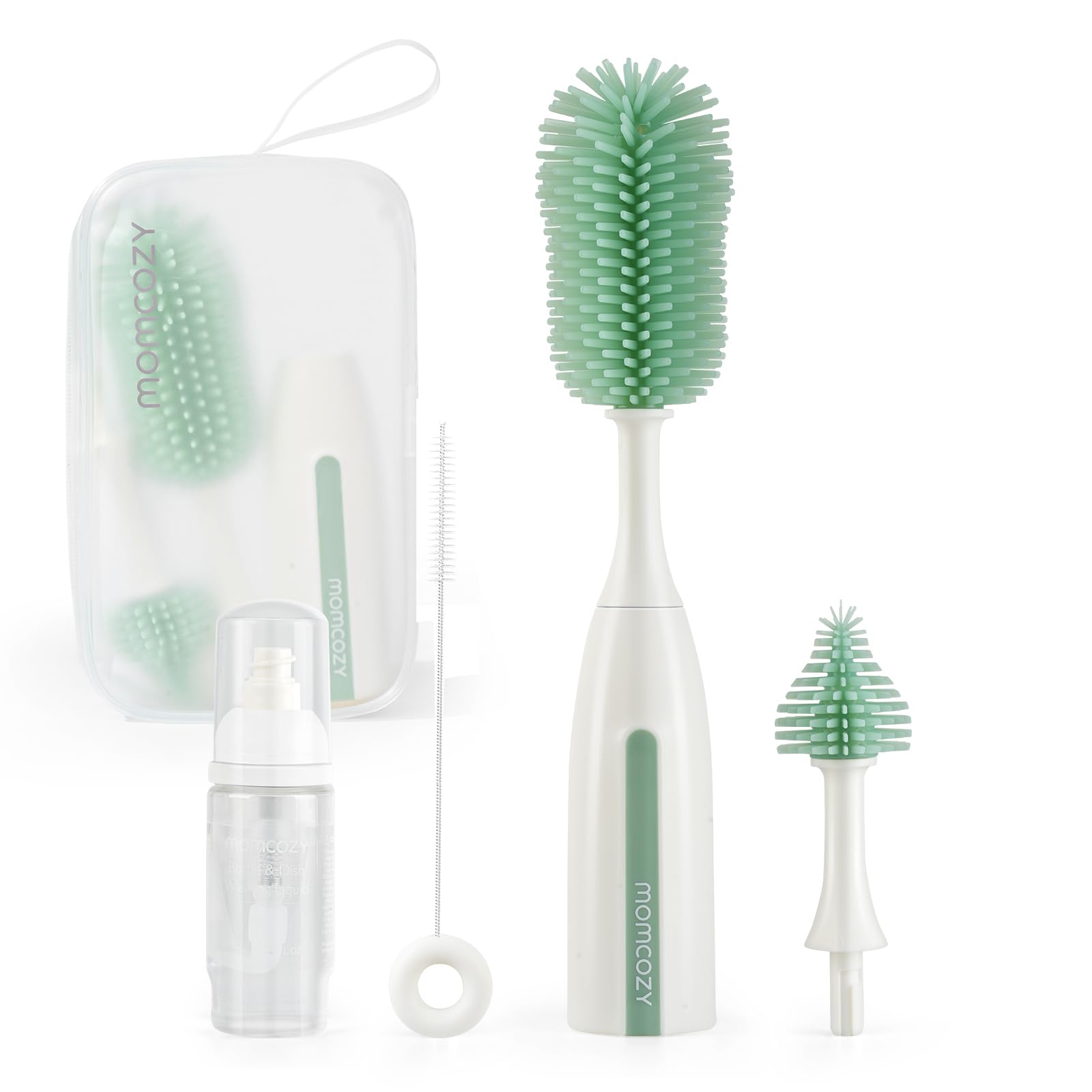momcozy-bottle-brush-kit-pro-push-press-foaming-silicone-bristles-6-piece-set-gr image 3
