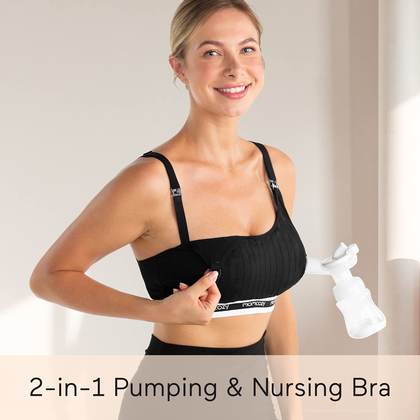 momcozy-seamless-pumping-bra-hands-free-comfortable-nursing-pumping-bra-large-bl image 4