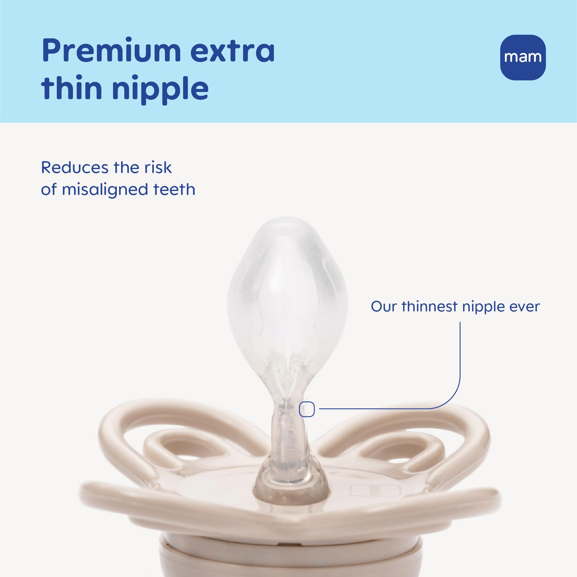 mam-perfect-baby-pacifier-0-6-months-extra-thin-nipple-2-pack-with-sterilizer-ca image 2