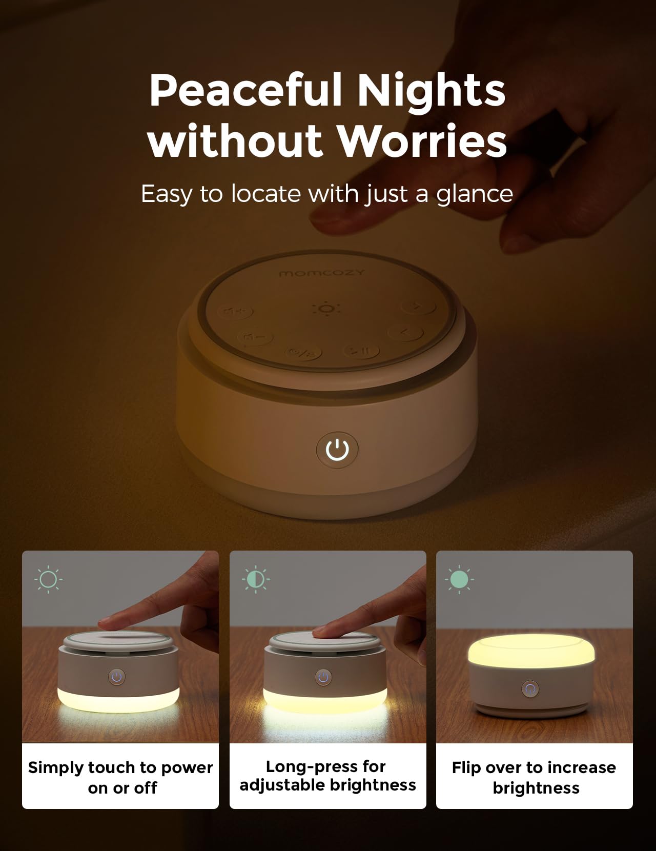momcozy-sound-machine-with-touch-lamp-20-soothing-sounds-white-noise-portable-ti image 5