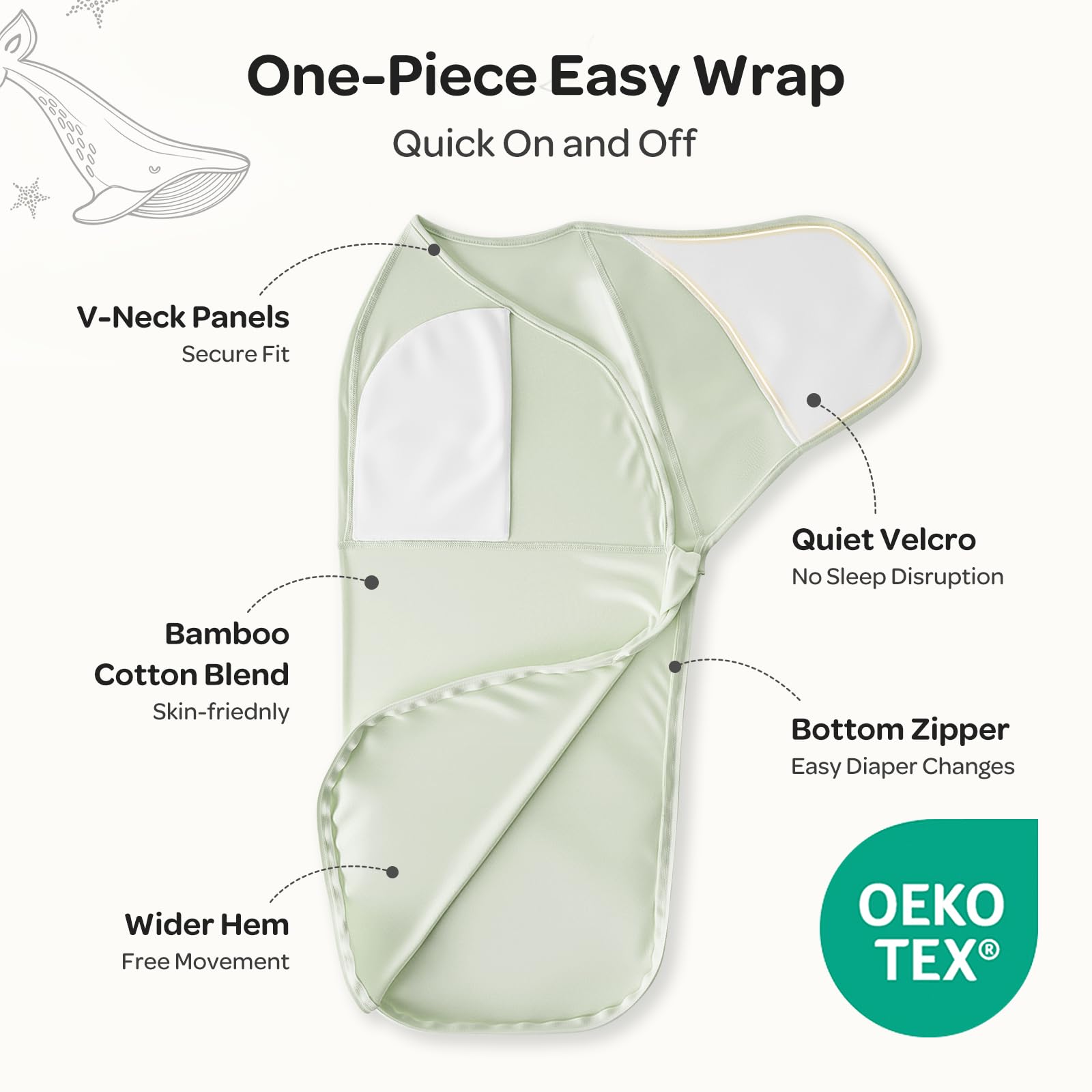 momcozy-anti-startle-swaddle-for-newborns-0-3-months-quiet-velcro-zip-sleep-sack image 2