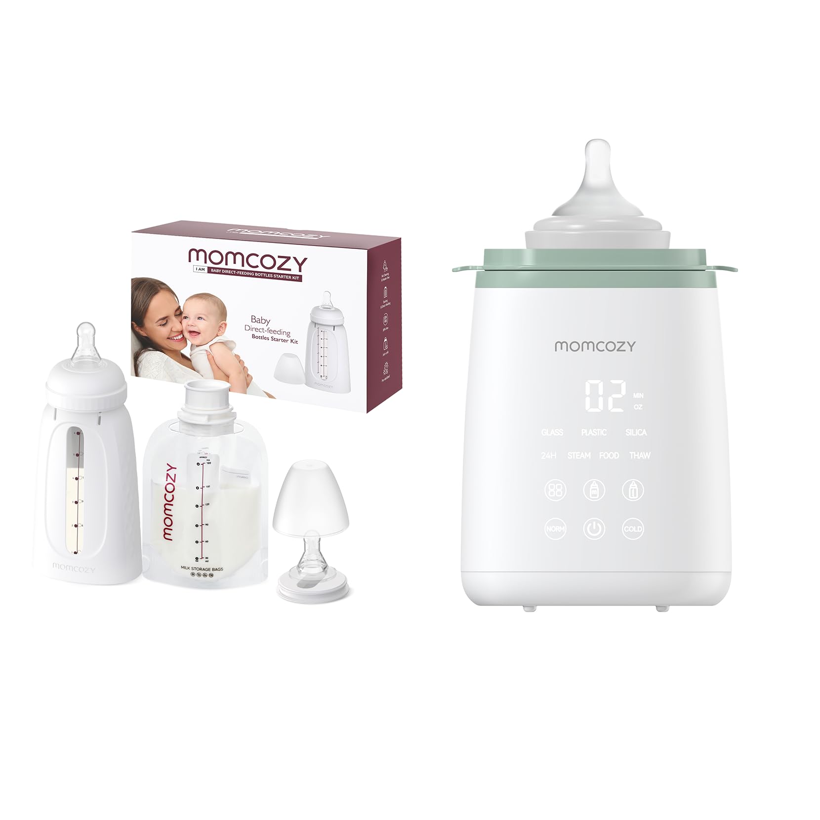 momcozy-portable-disposable-baby-bottle-kit-bottle-warmer-bundle image 1