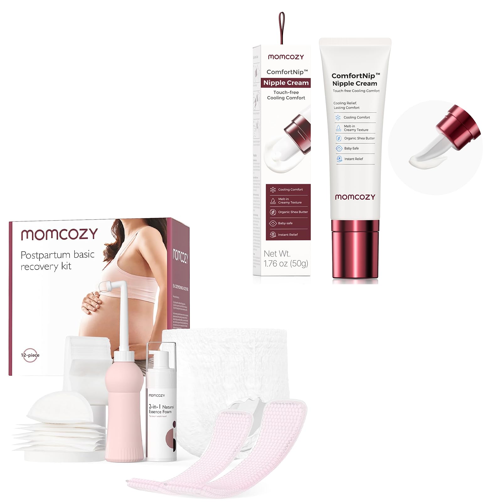 momcozy-postpartum-recovery-essentials-kit-and-cooling-comfort-touch-free-nipple image 1