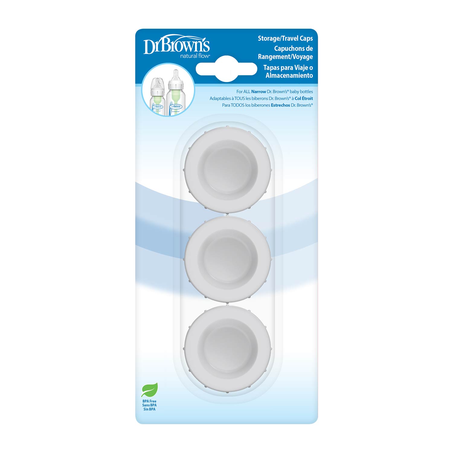 dr-brown-s-natural-flow-narrow-storage-travel-caps-3-pack image 2