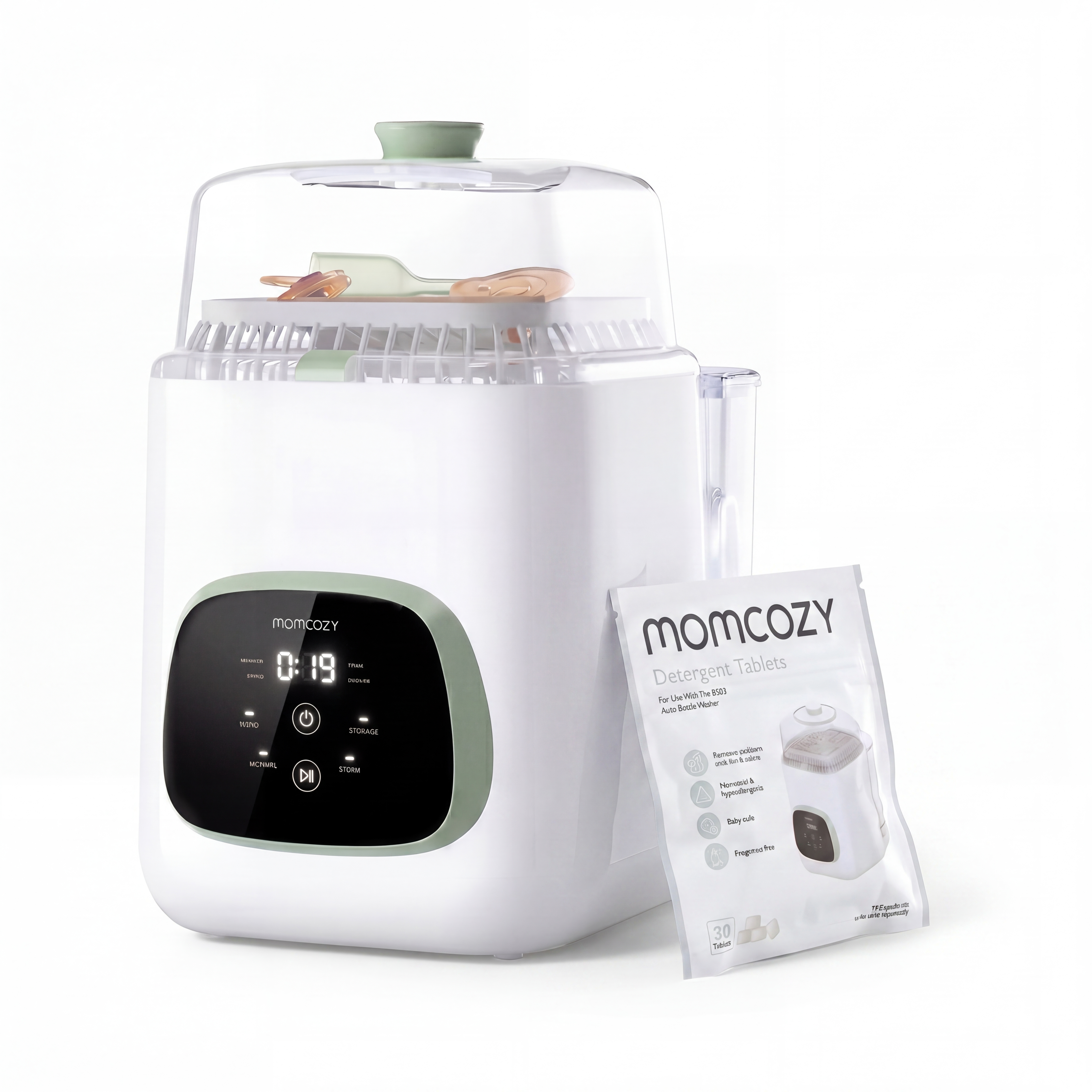momcozy-cleaning-bundle-kleanpal-pro-baby-bottle-washer-30-detergent-tablets image 1