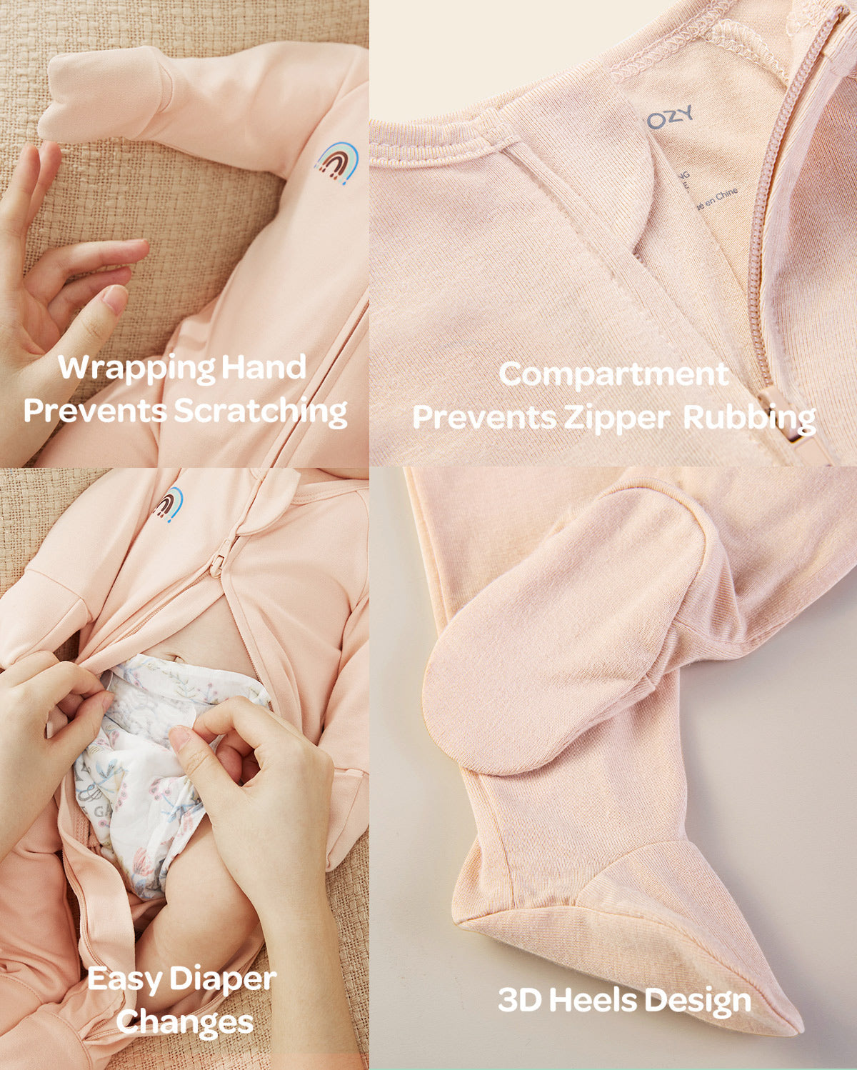 momcozy-baby-pajamas-newborn-sleepers-dull-brown-pinkish-grey image 7