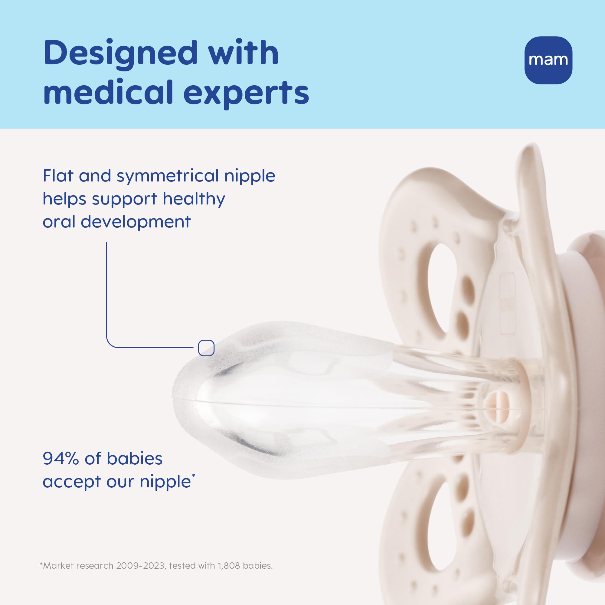 mam-original-matte-baby-pacifiers-0-6-months-2-pack-bpa-free-skinsoft-silicone-o image 2