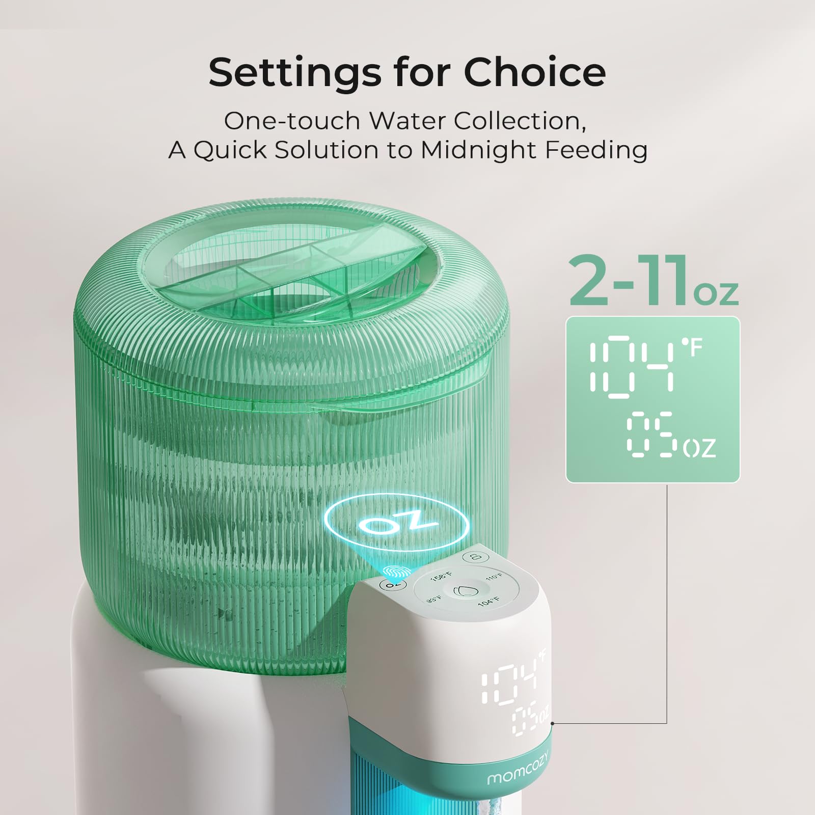 momcozy-baby-bottle-warmer-formula-water-dispenser-2-5l-tank-4-temp-settings-nig image 2