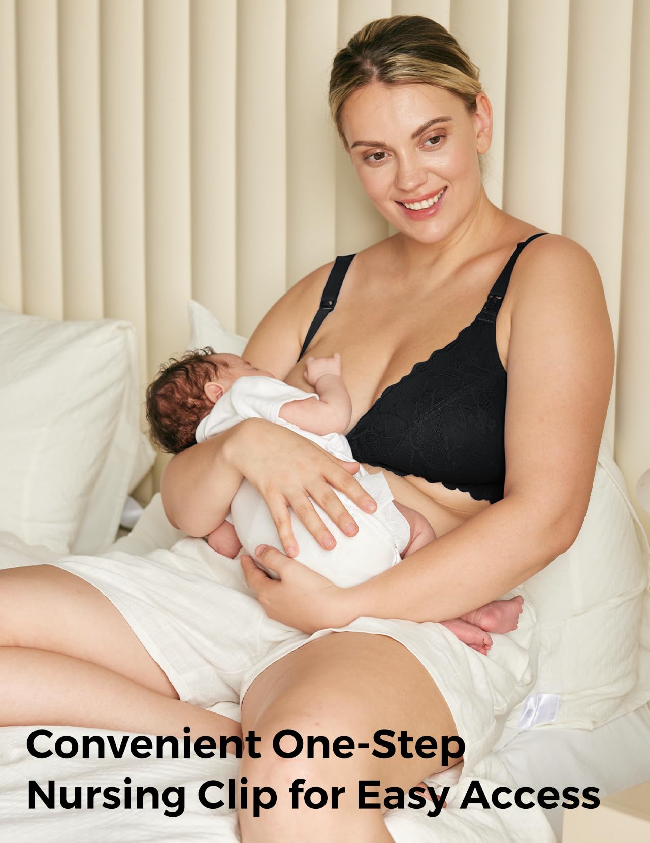 momcozy-lace-nursing-bra-wirefree-padded-v-neck-maternity-bra image 2