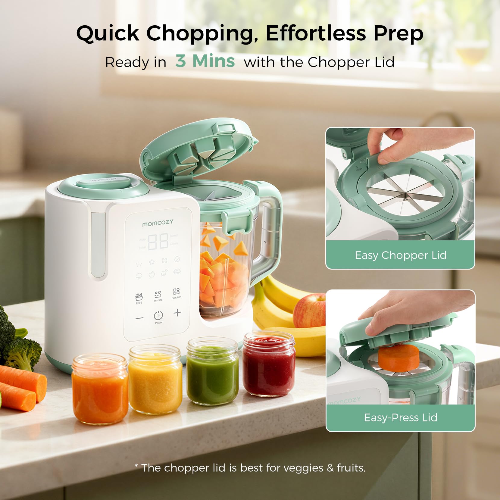 momcozy-automeal-baby-food-maker-one-step-steam-blend-15oz-cup-6-blade-self-clea image 7