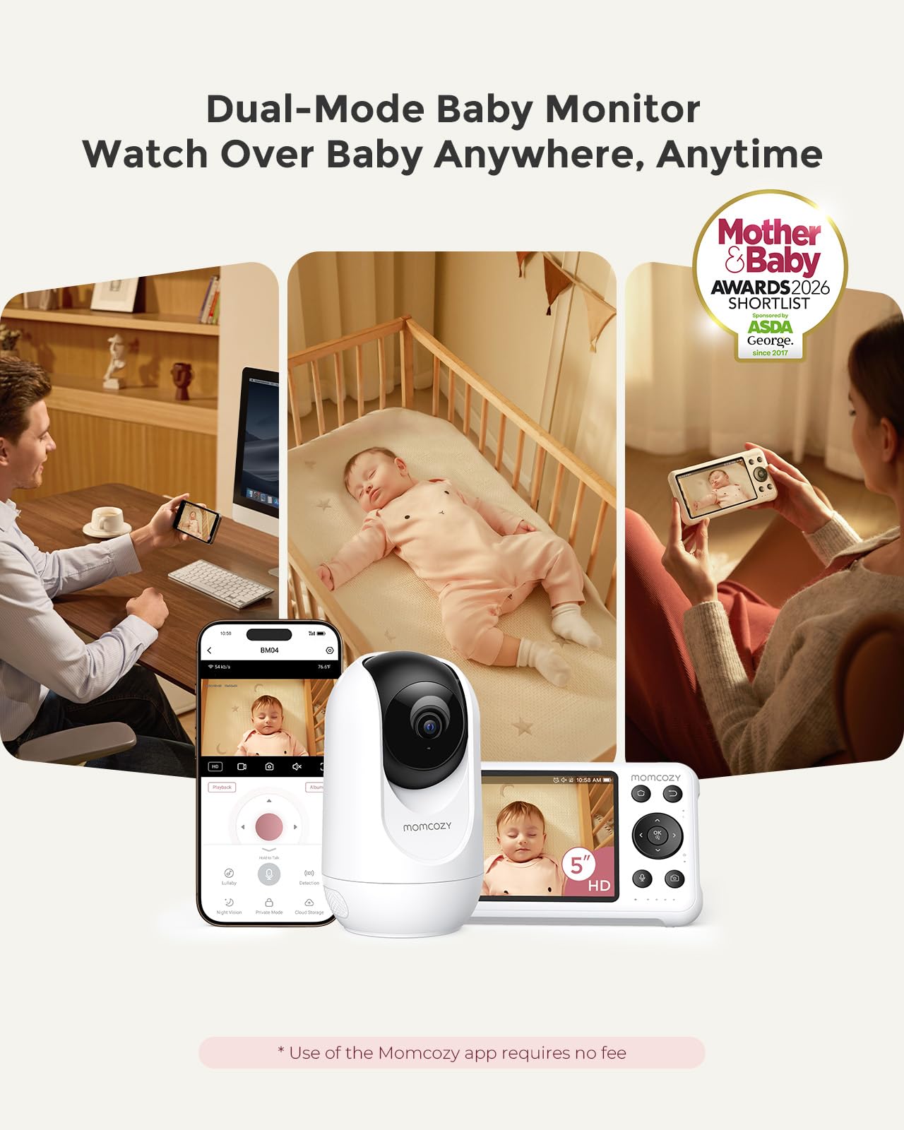 momcozy-bm04-smart-wifi-baby-monitor-5-1080p-screen-motion-cry-detection-safe-fe image 2