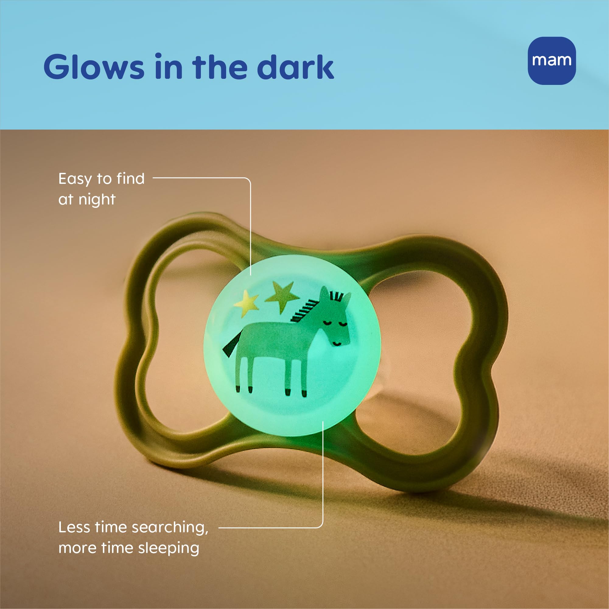 mam-supreme-baby-pacifier-premium-orthodontic-pacifier-6-16-months-glow-in-the-d image 4
