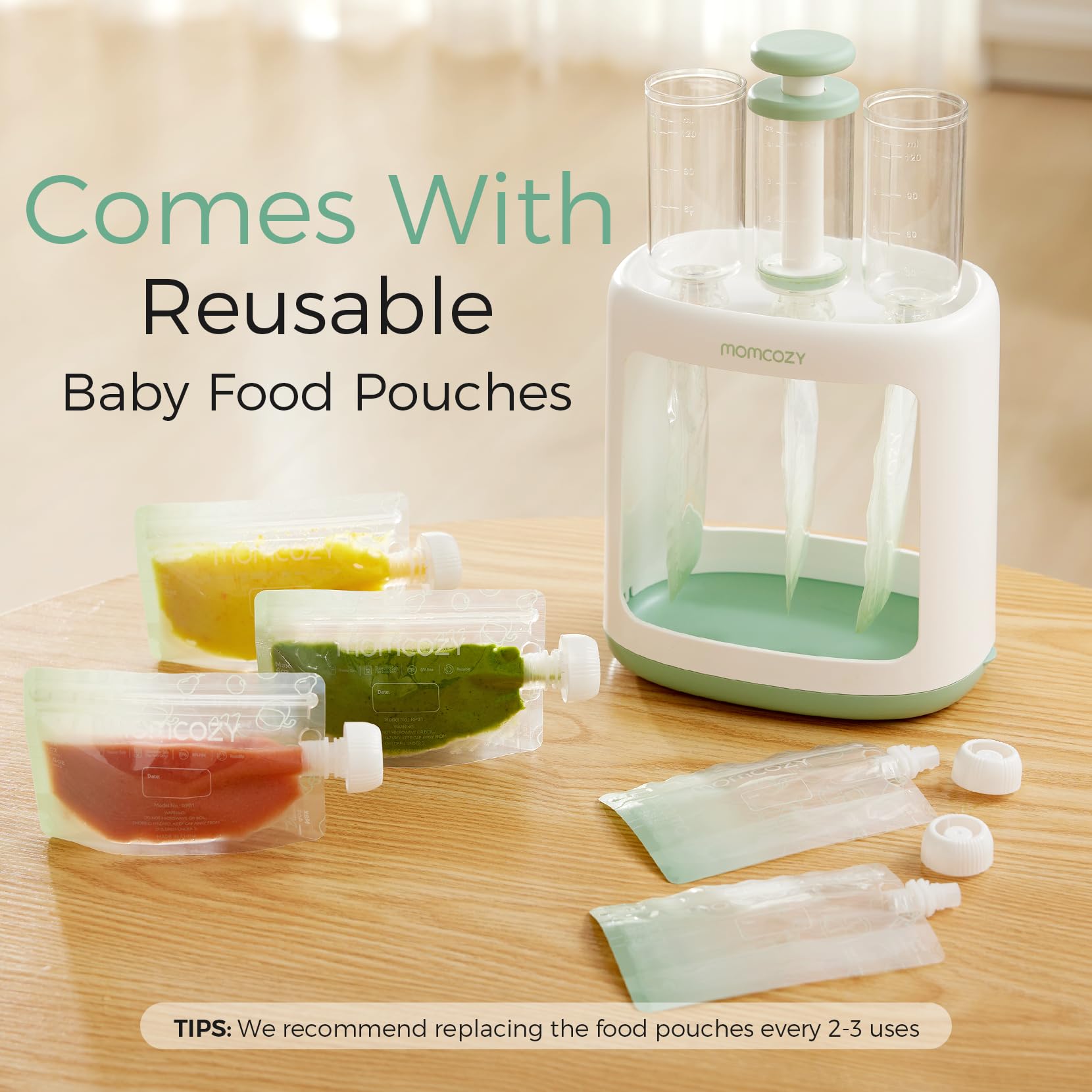 momcozy-squeeze-station-baby-food-maker-and-pouch-filler-bpa-free-dishwasher-saf image 6