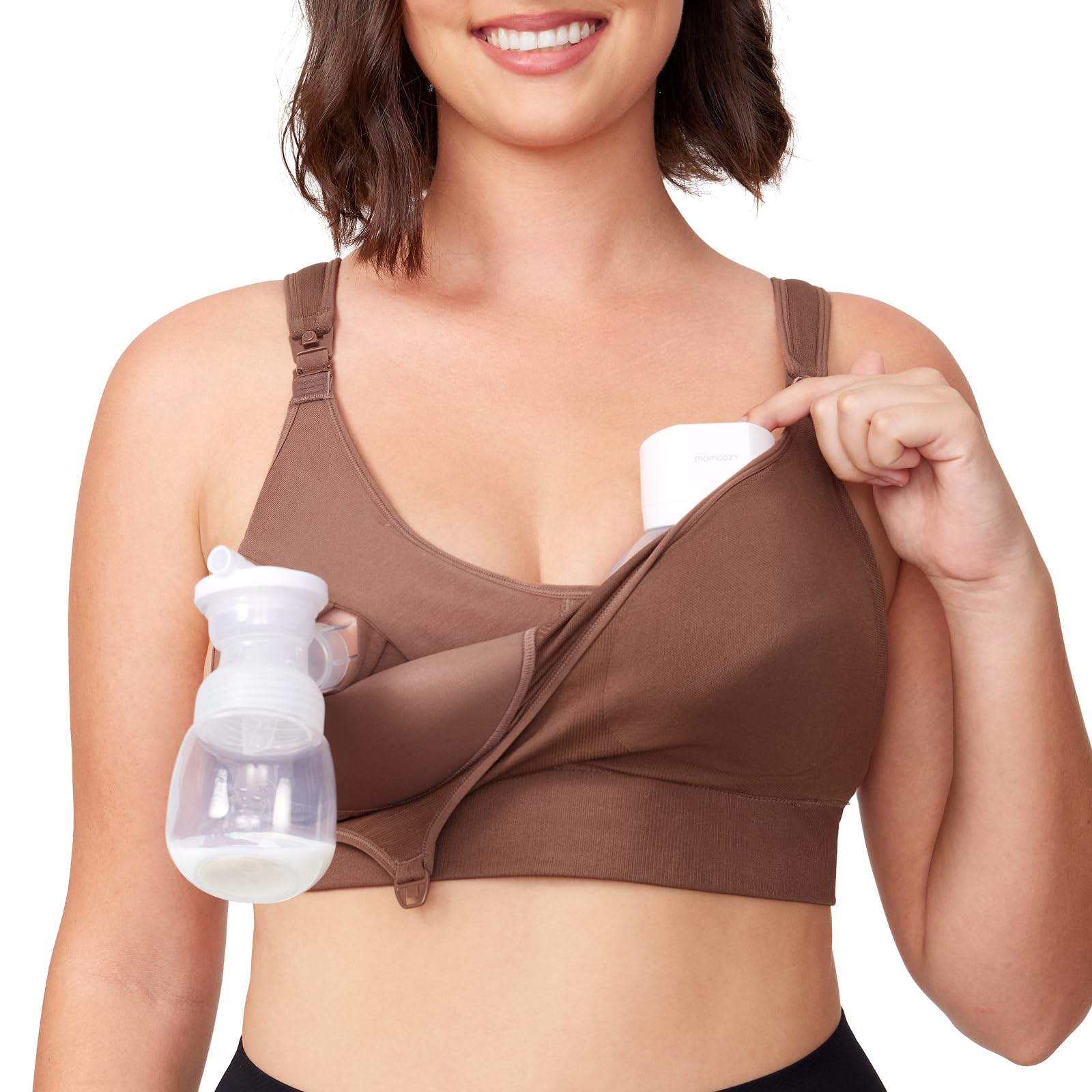 momcozy-hands-free-pumping-bra-all-in-one-nursing-pumping-bra-with-fixed-padding image 1