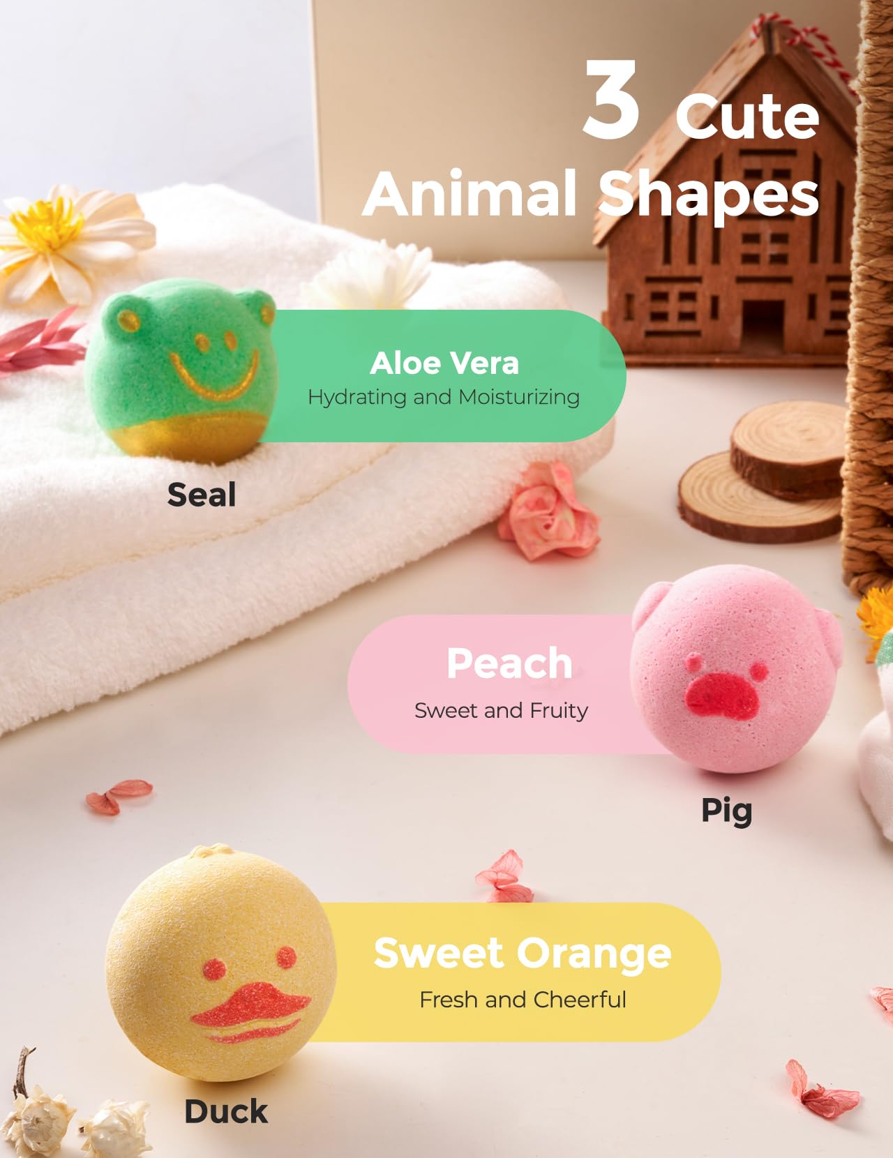 momcozy-essential-oil-bath-bombs-6-pack-cute-animal-shapes-natural-organic-for-k image 2