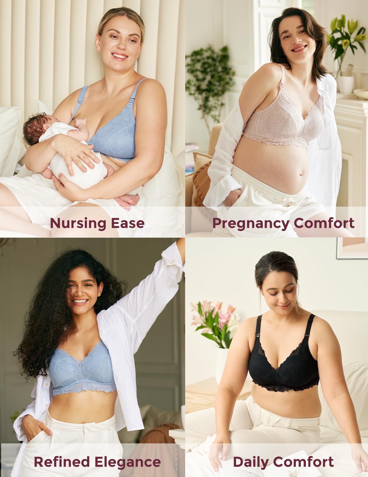 momcozy-lace-nursing-bra-wirefree-padded-v-neck-maternity-bra image 6