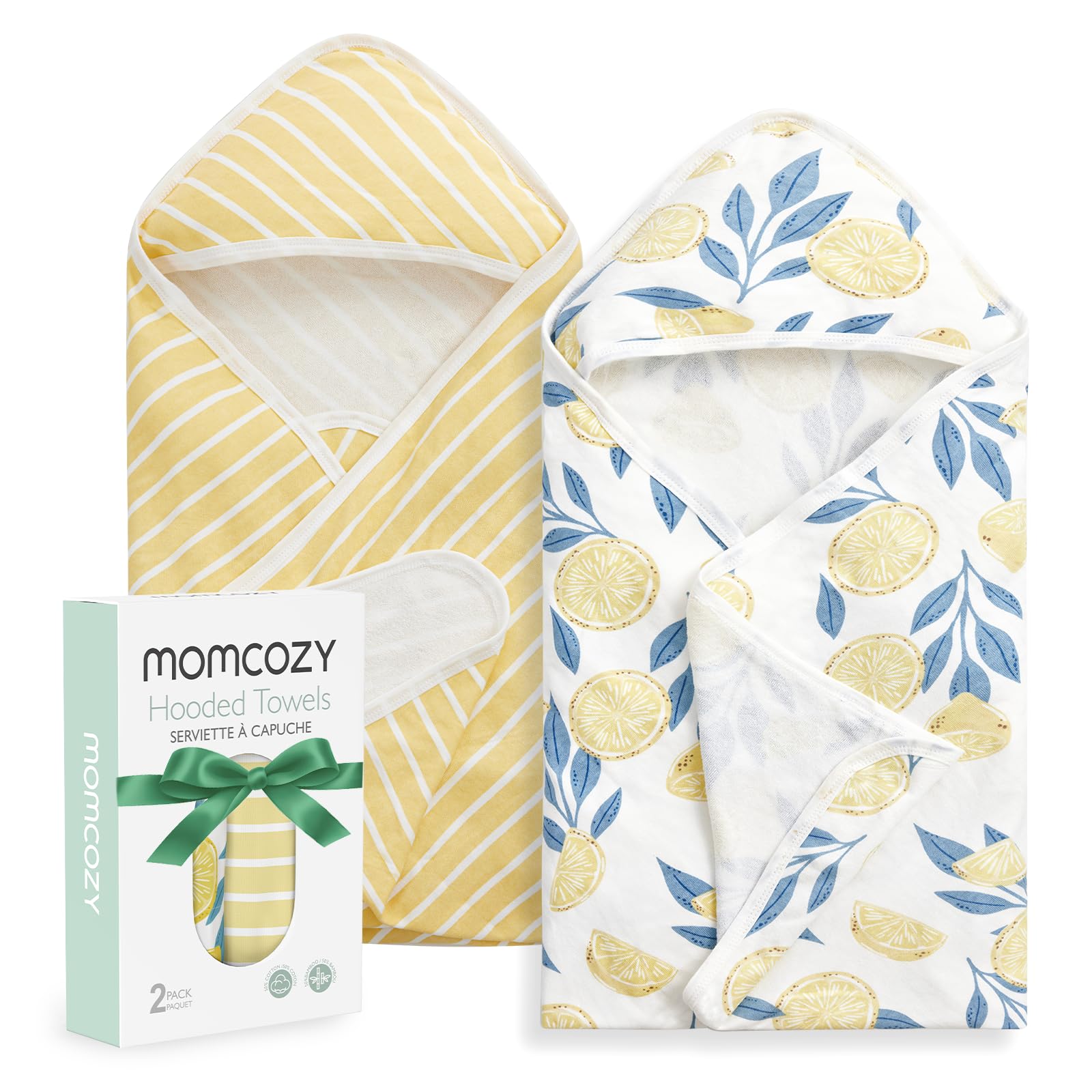 momcozy-baby-towel-with-hooded-ultra-soft-absorbent-bamboo-cotton-blend-set image 1