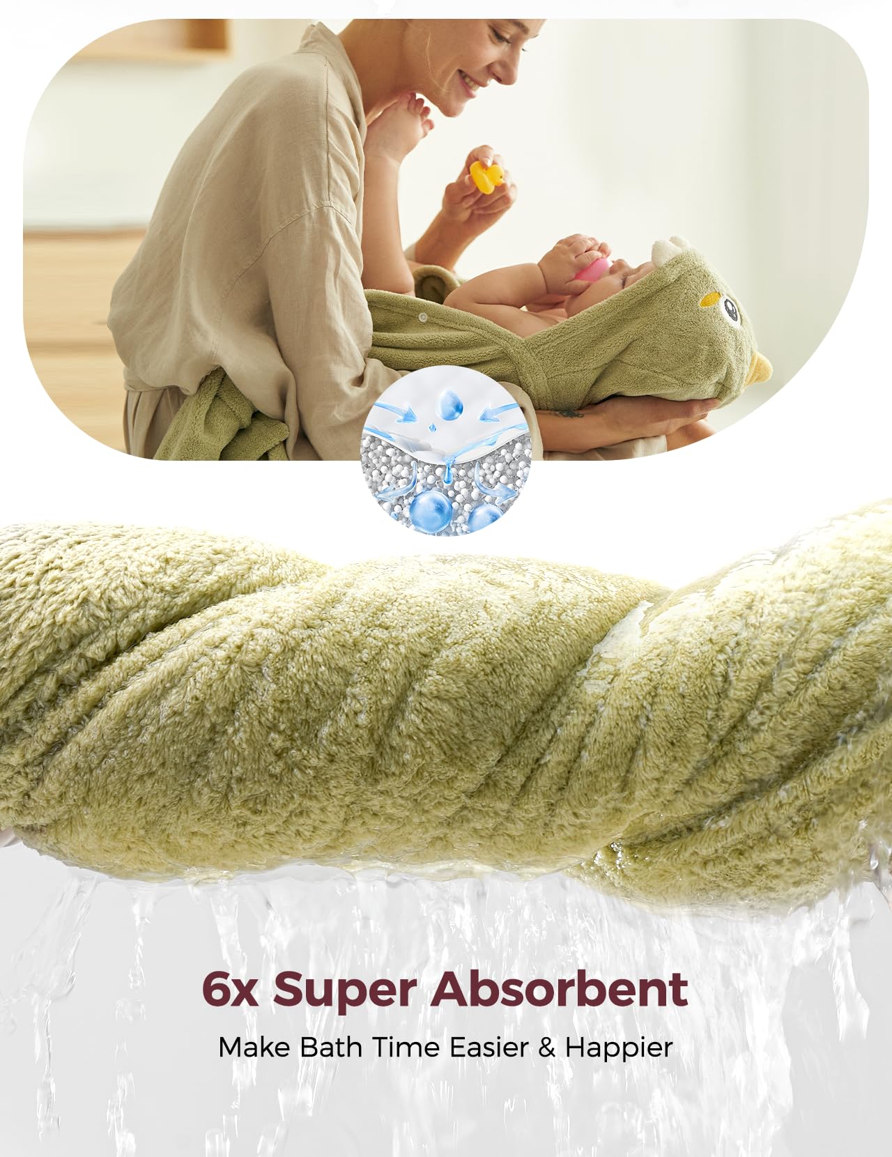 momcozy-baby-bath-towels-with-visualize-health-label-ultra-soft-absorbent-coral- image 5