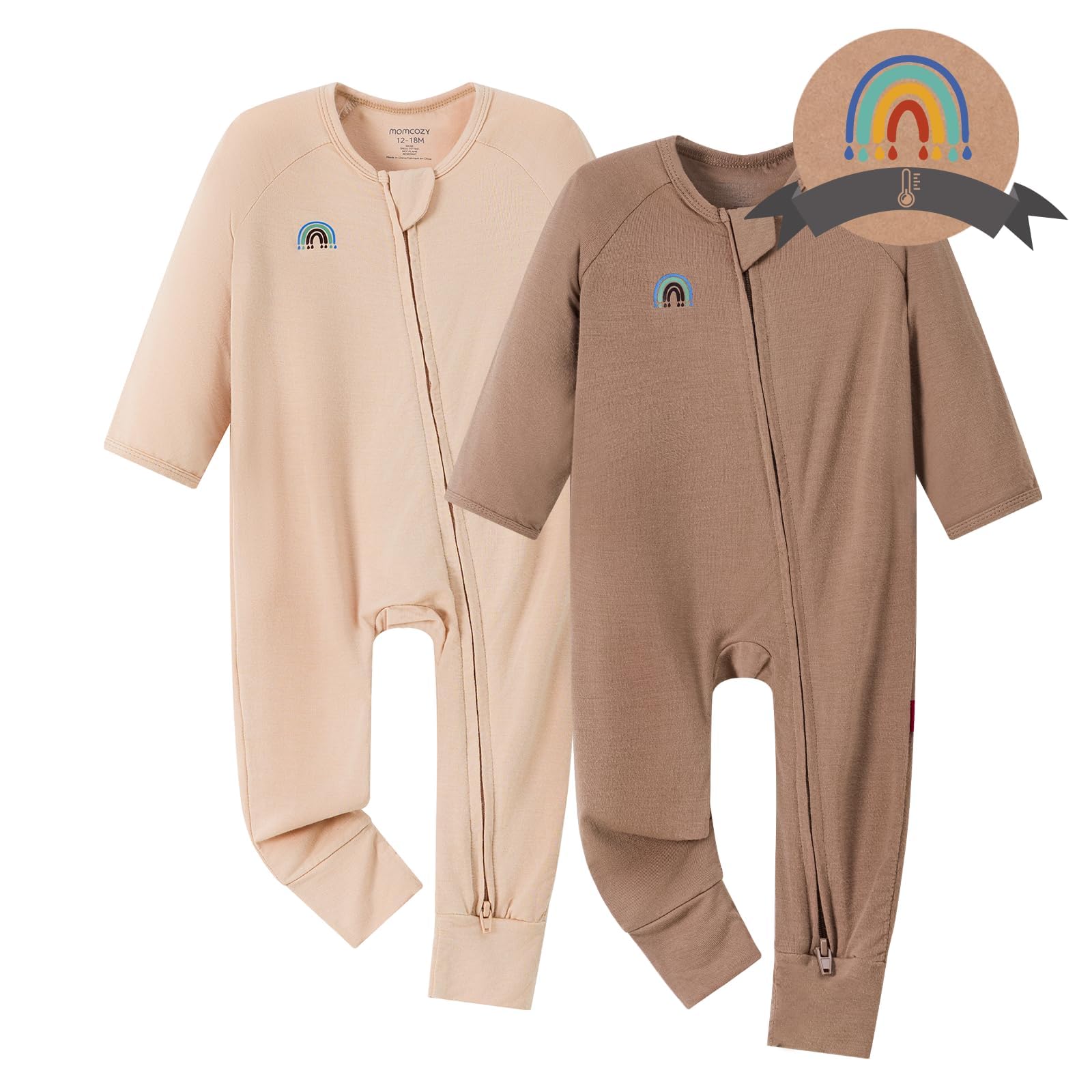 momcozy-unisex-baby-pajamas-2-pack-bamboo-viscose-footies image 1