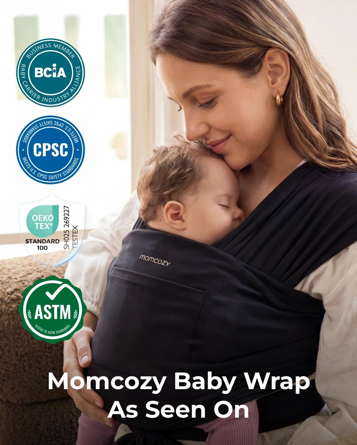 momcozy-baby-wrap-carrier-adjustable-ergonomic-breathable-hands-free-baby-sling- image 5