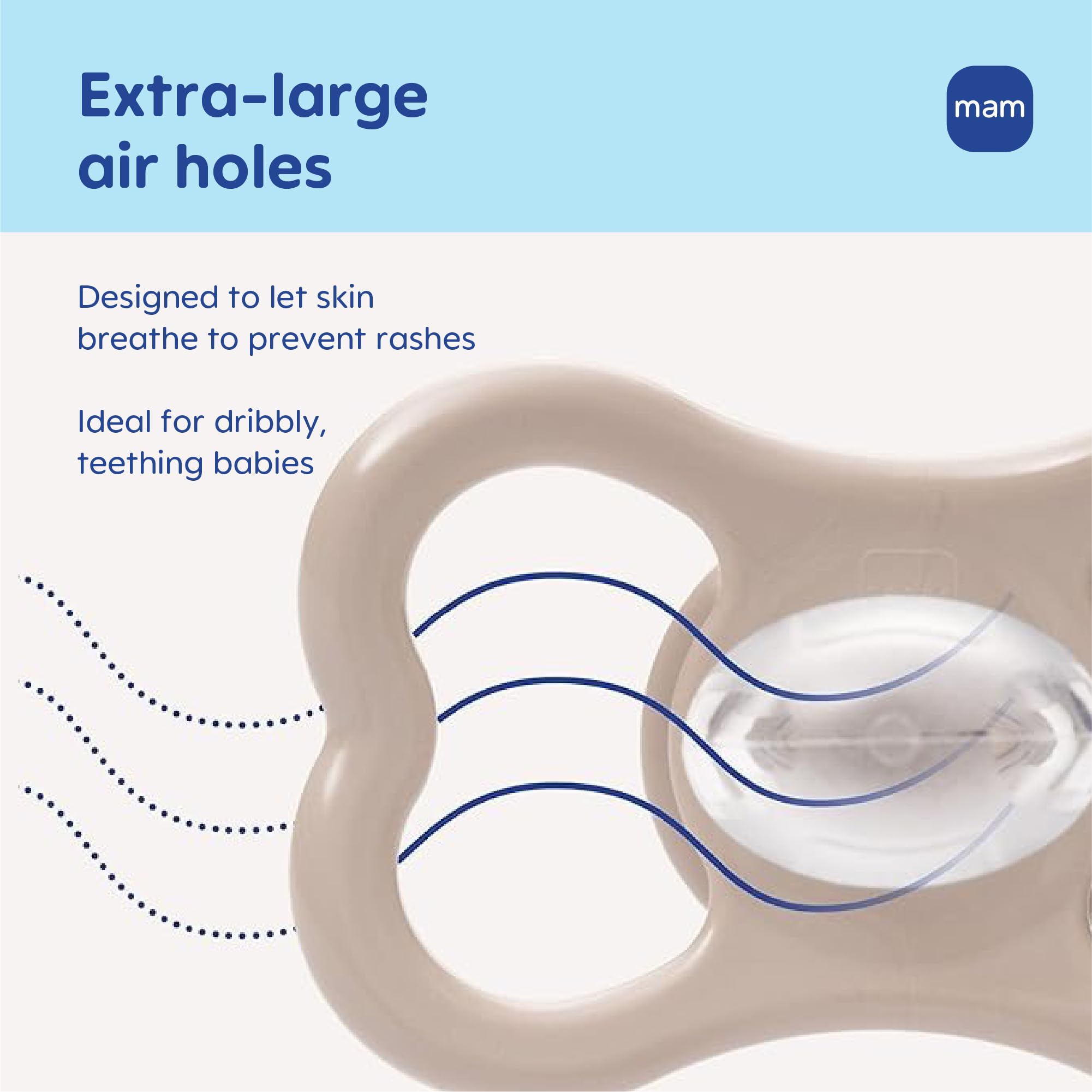 mam-air-pacifier-16-months-extra-air-flow-for-sensitive-skin-4-pack image 2
