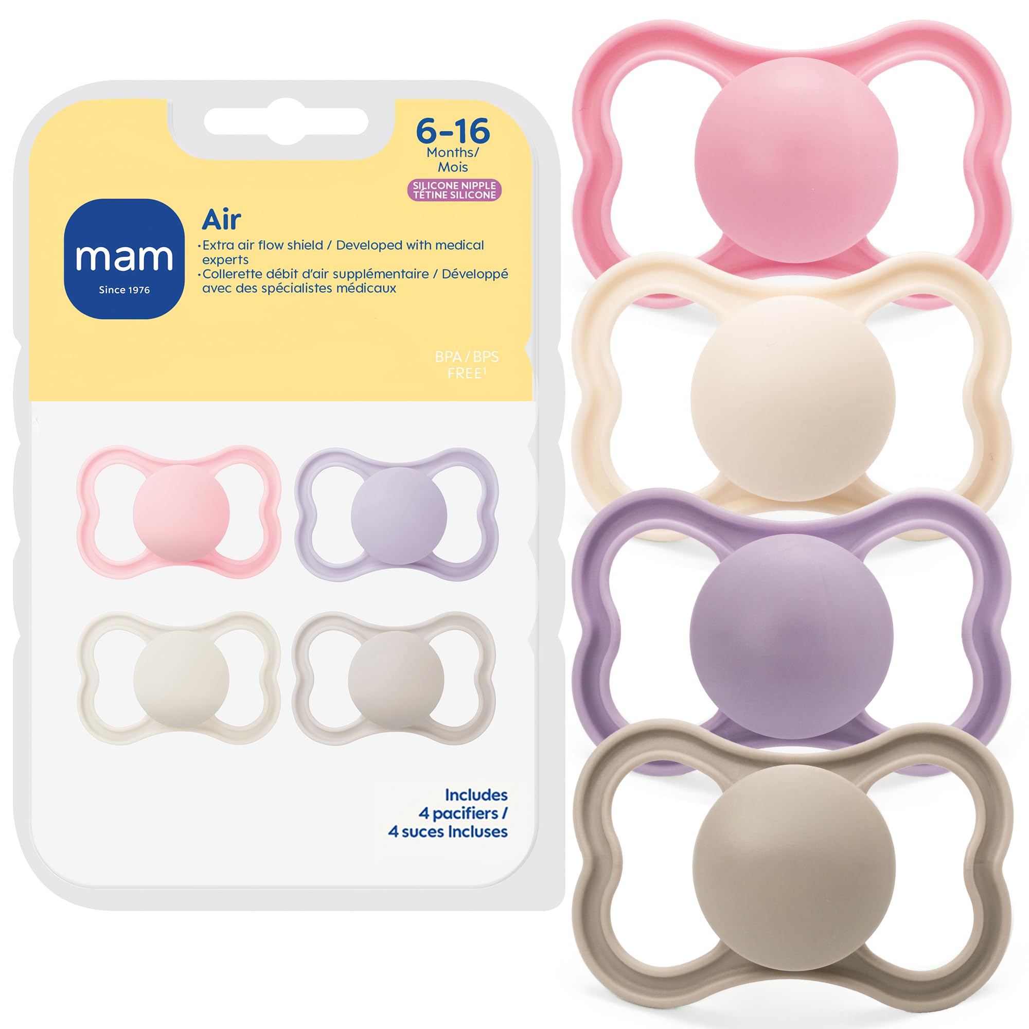 mam-air-pacifier-6-16-months-extra-air-flow-for-sensitive-skin-4-pack image 7