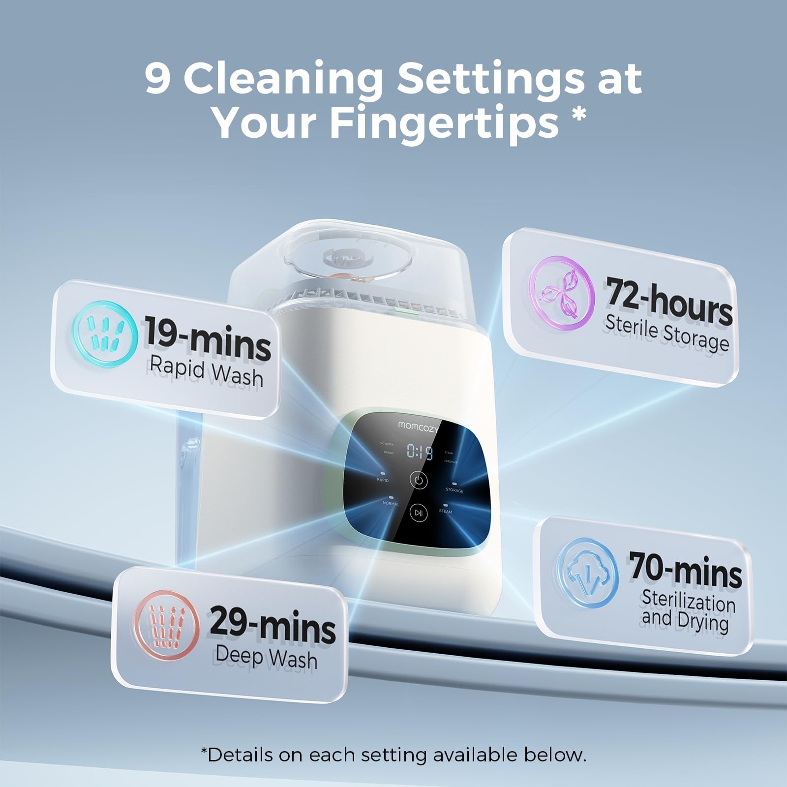 momcozy-kleanpal-pro-all-in-one-bottle-washer-sterilizer-dryer-matte-white image 5
