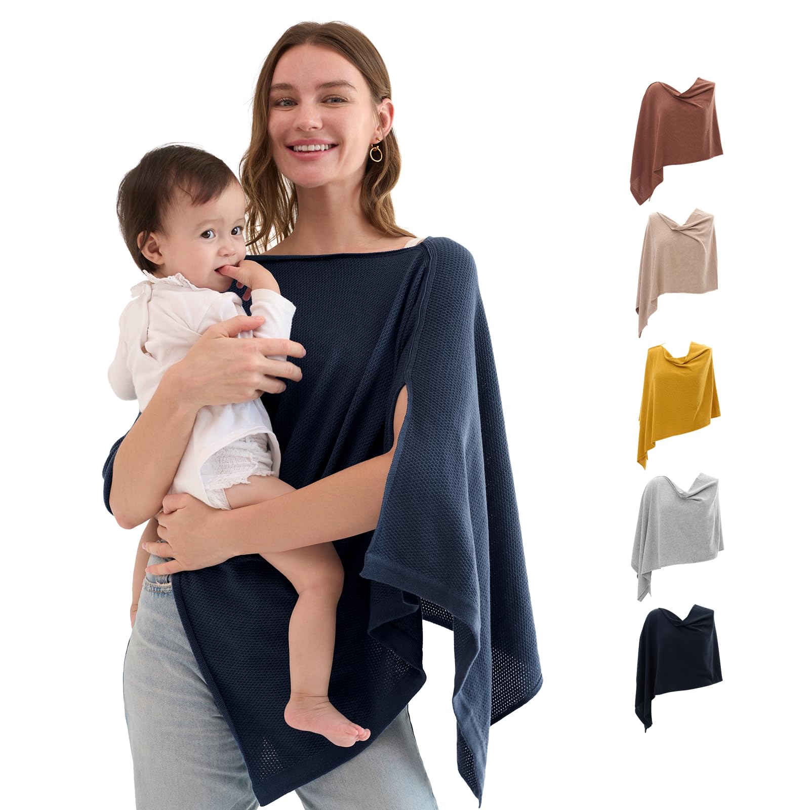 momcozy-nursing-cover-for-breastfeeding-soft-privacy-poncho-multi-use-nursing-sh image 8